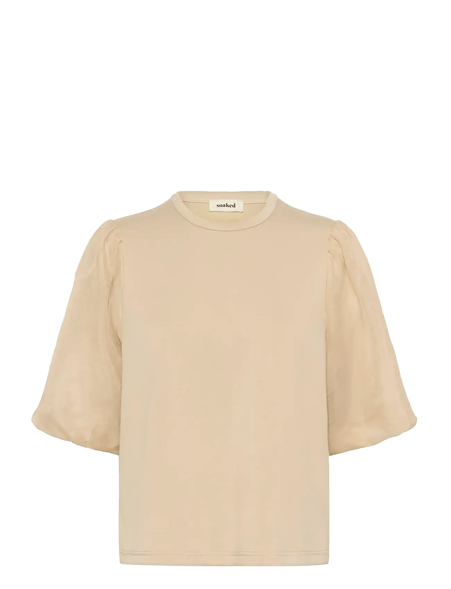 Soaked - SLMarigold Puff Tee - t-särgid - white pepper - 1