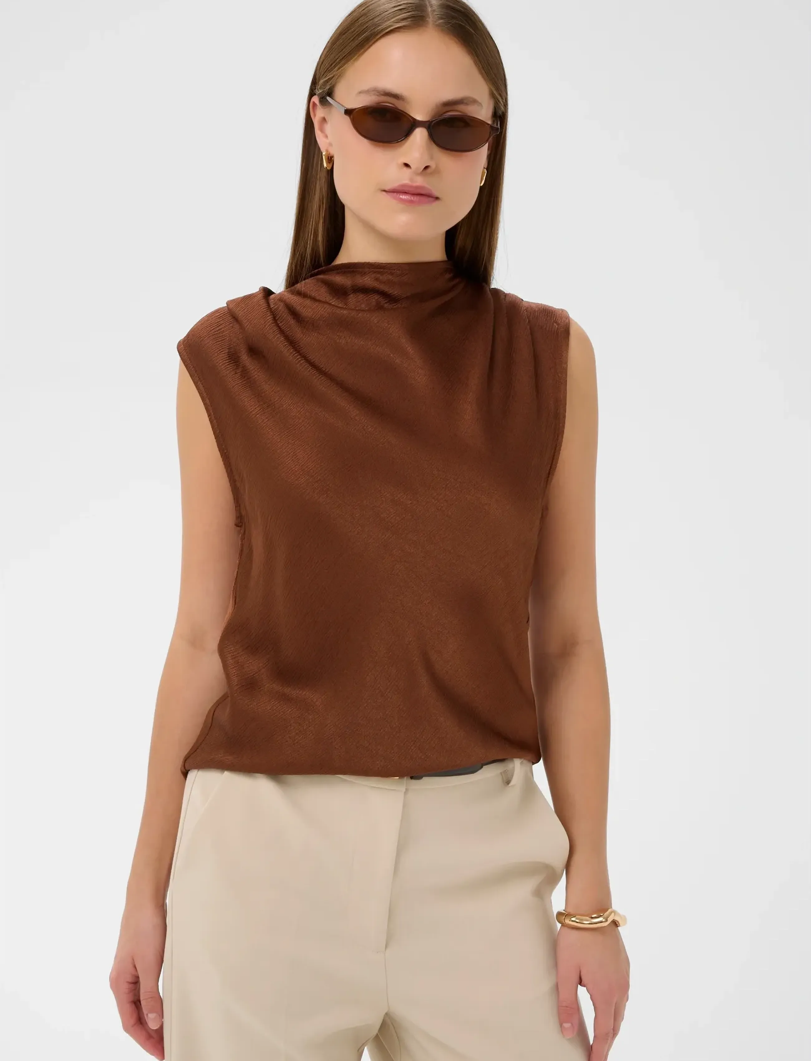 Soaked SLMirabella Top - Blouses - CAPPUCCINO / brown
