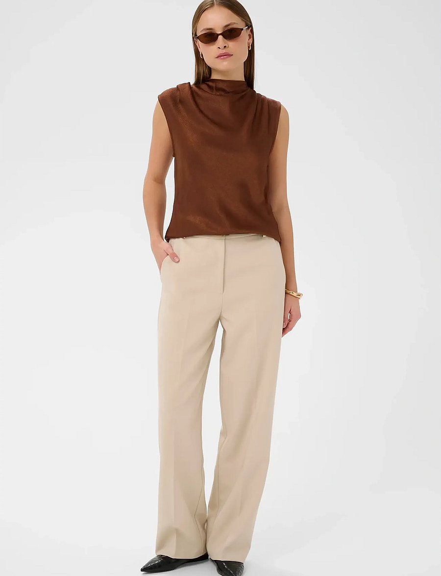 Soaked - SLMirabella Top - Ærmeløse bluser - cappuccino - 3