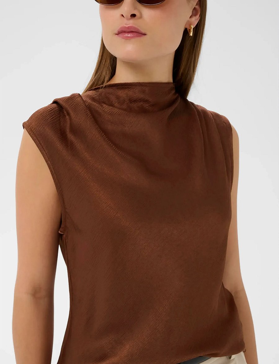 Soaked - SLMirabella Top - Ærmeløse bluser - cappuccino - 5