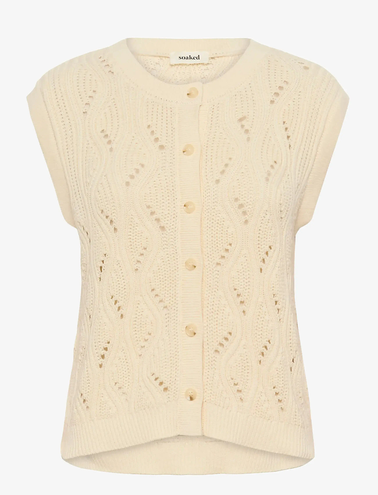 Soaked - SLRava Nanna Vest - adītas vestes - whisper white - 1