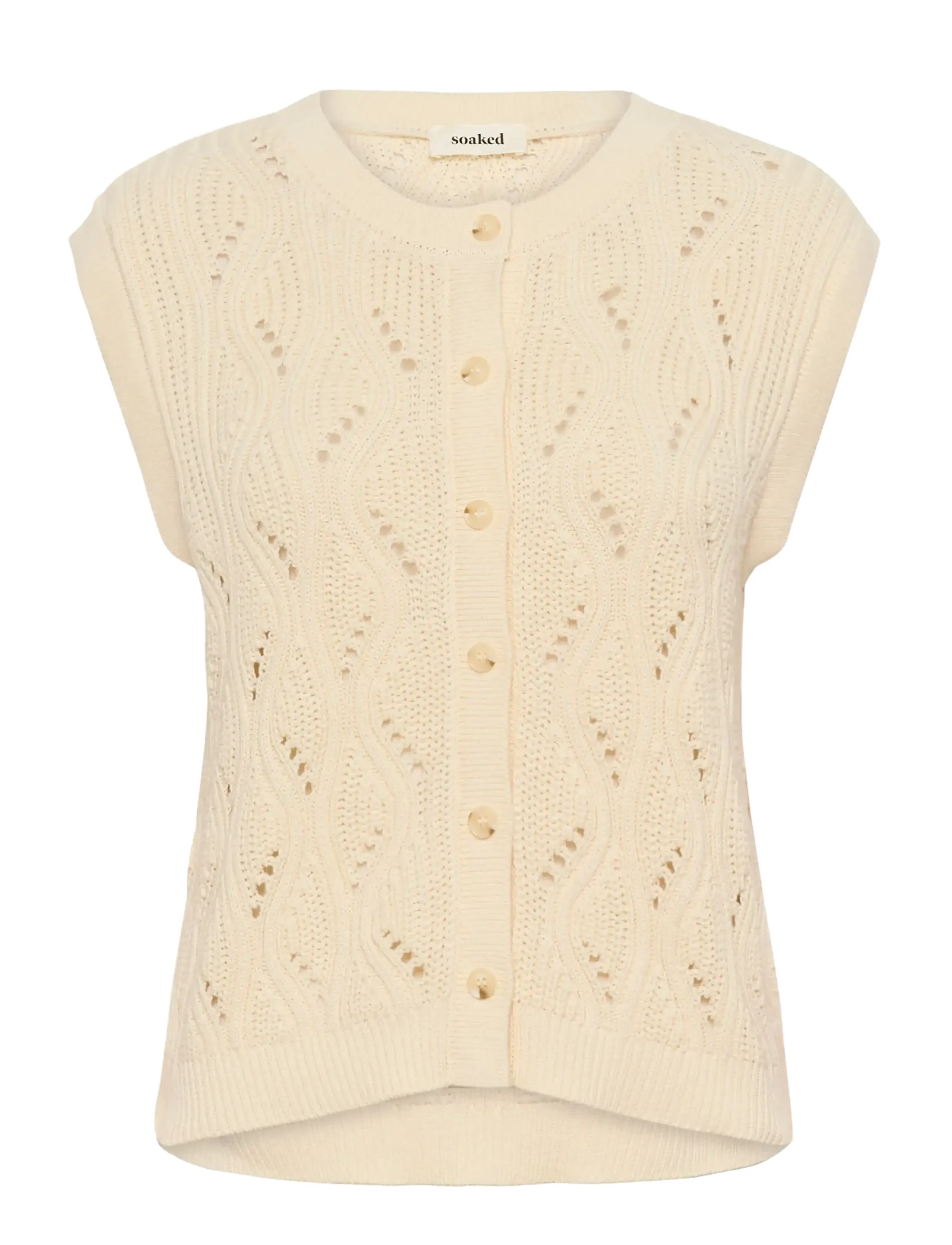 Soaked in Luxury SLRava Nanna Vest - Vests - WHISPER WHITE / cream