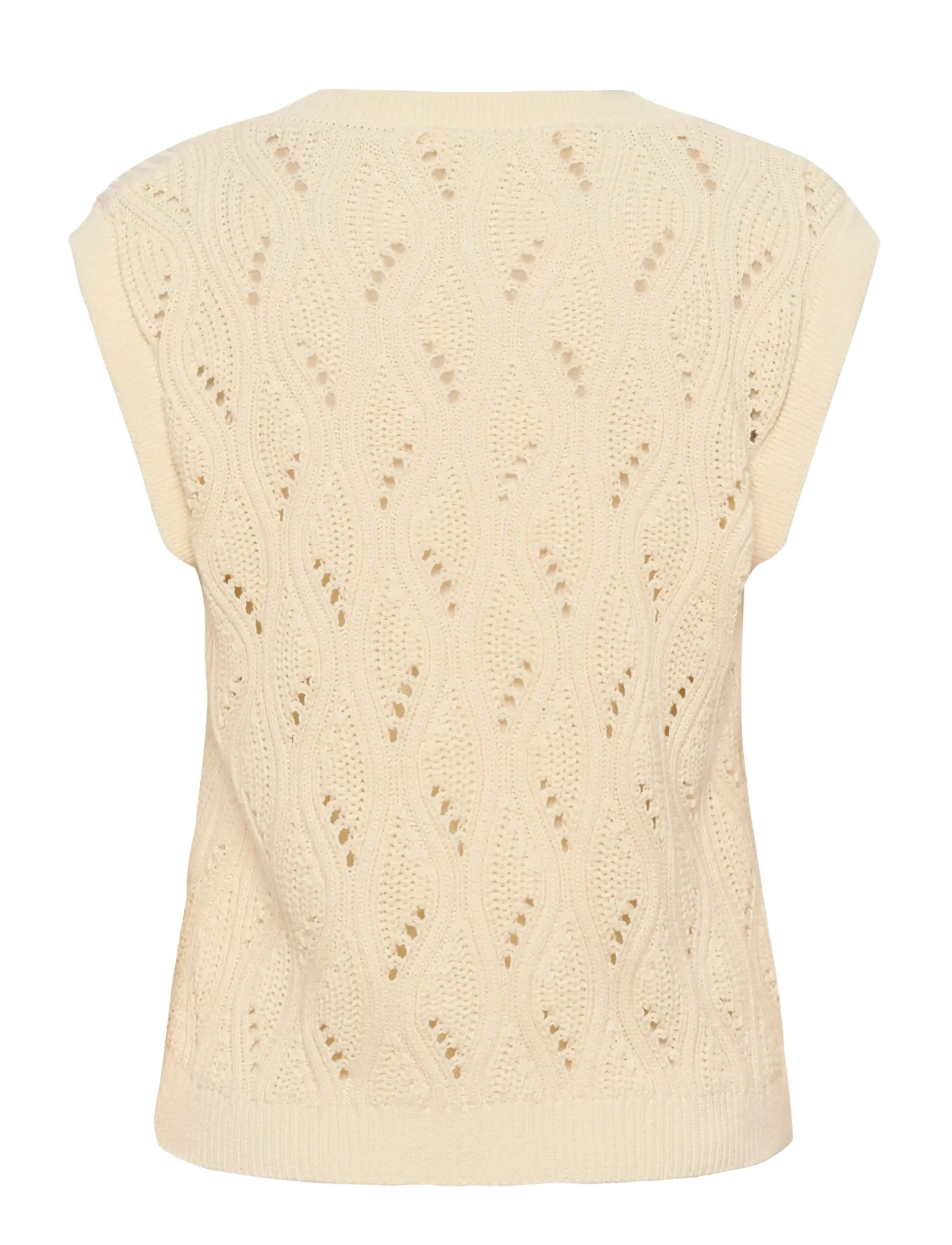 Soaked - SLRava Nanna Vest - strikkevester - whisper white - 2