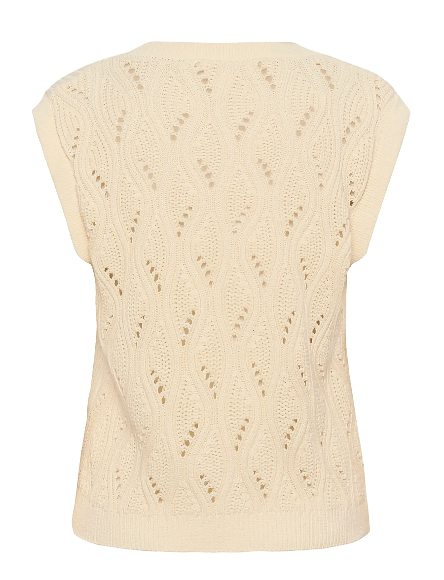 Soaked - SLRava Nanna Vest - stickade västar - whisper white - 2