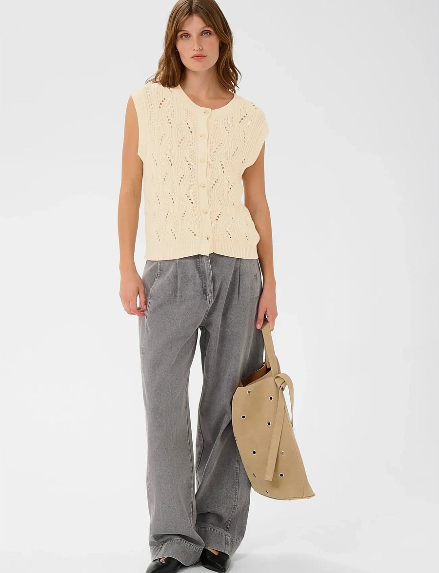 Soaked - SLRava Nanna Vest - stickade västar - whisper white - 3