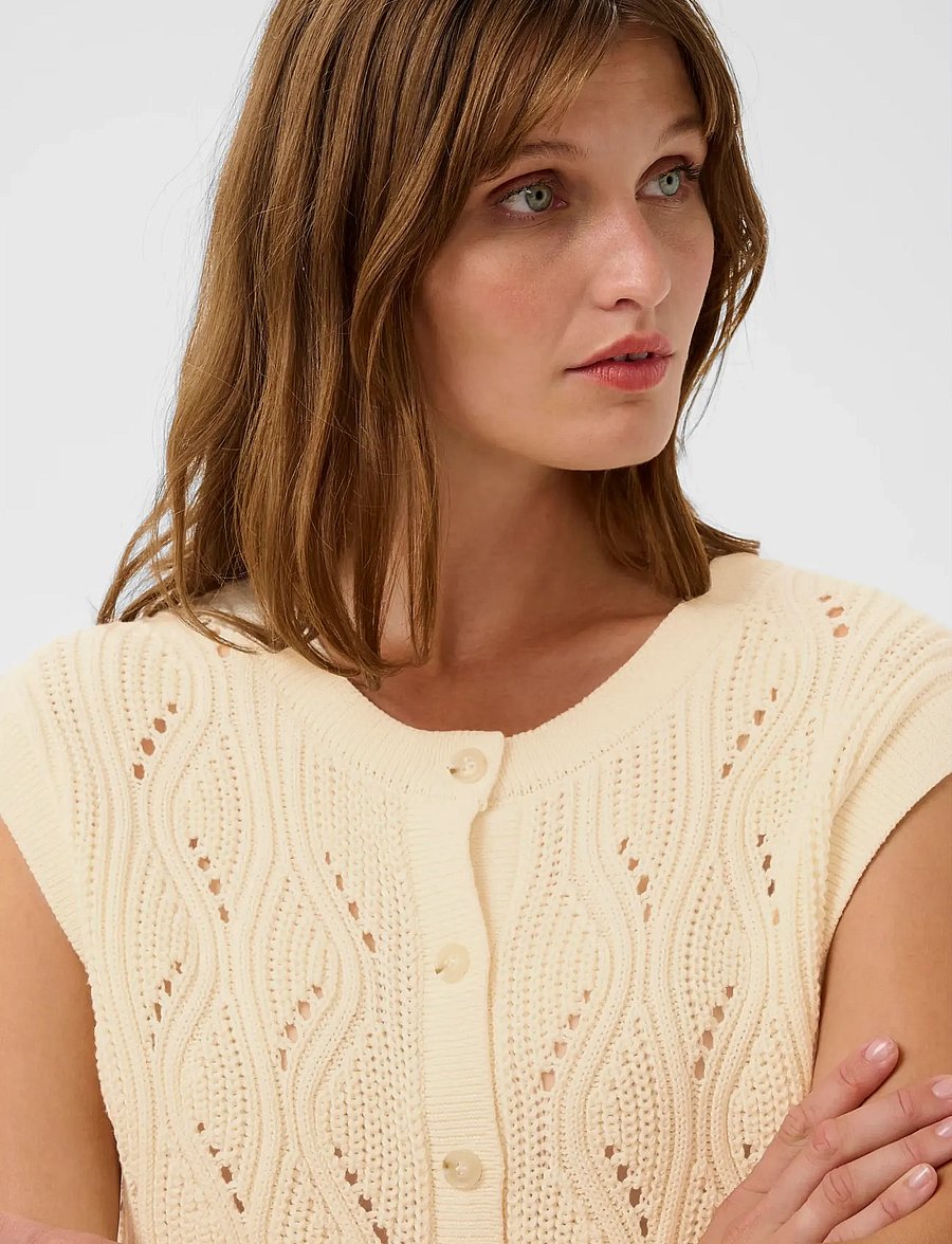 Soaked - SLRava Nanna Vest - stickade västar - whisper white - 4