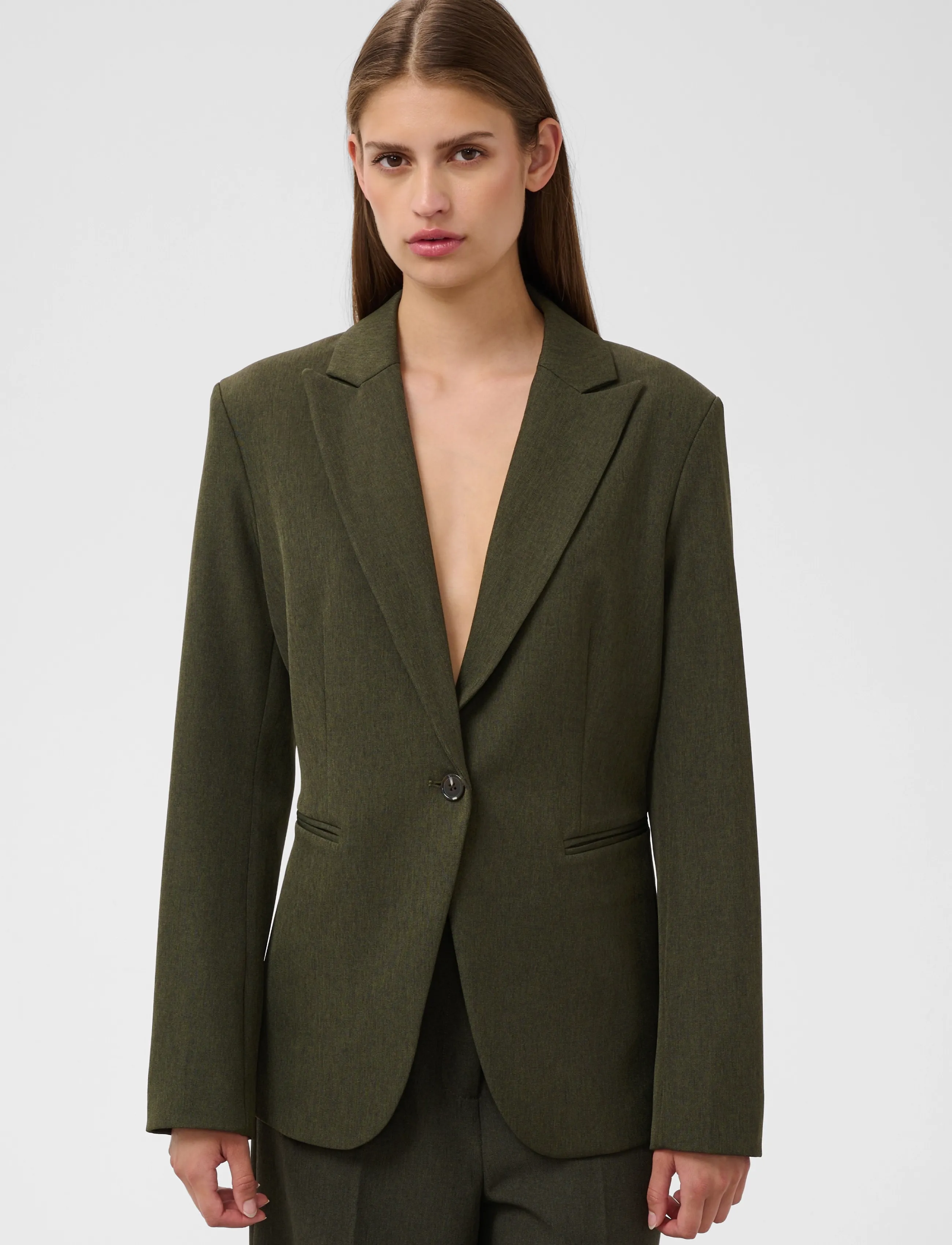 Soaked Sllilu Corinne Short Blazer, S, Khaki green, Blazere > Enkeltradede Blazere, Dame