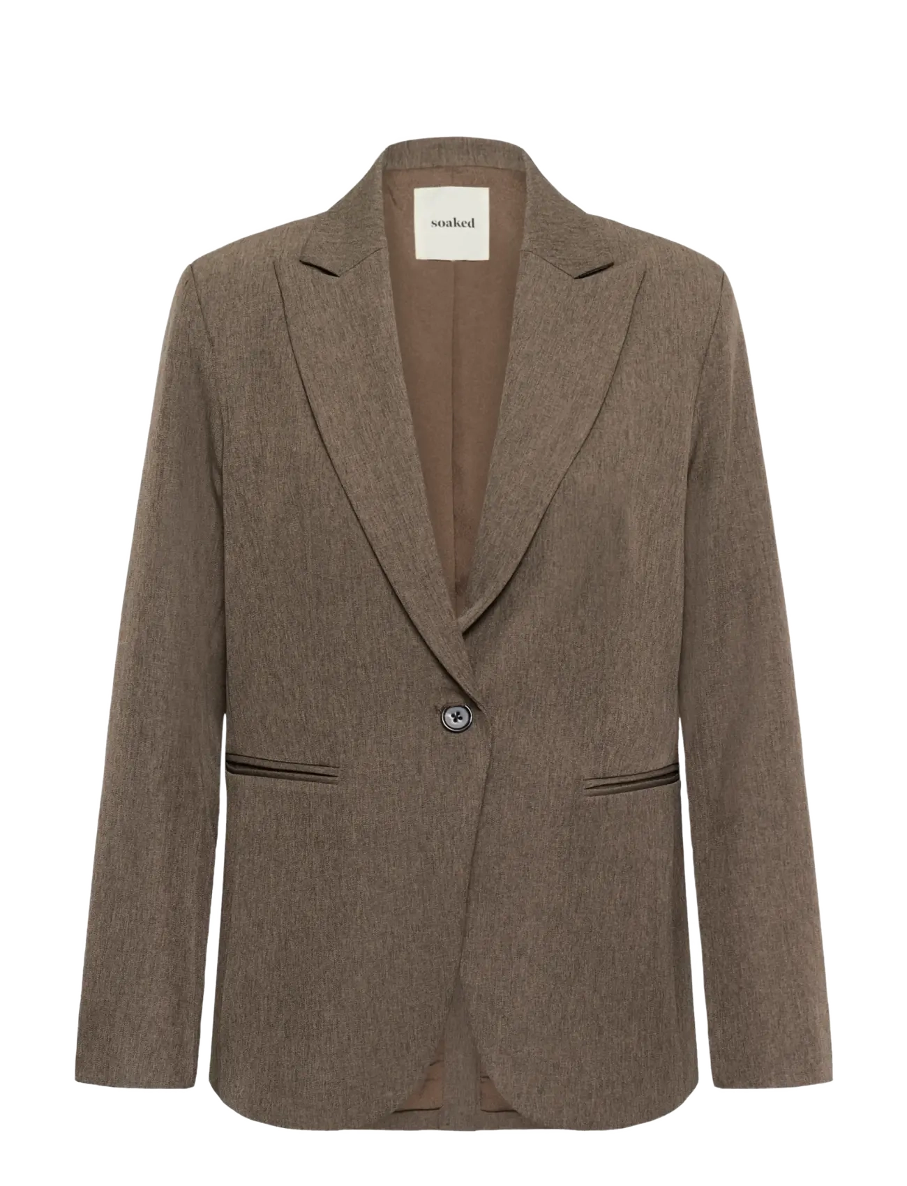 Soaked SLLilu Corinne Short Blazer - Einreihige Blazer - WALNUT MELANGE / brown