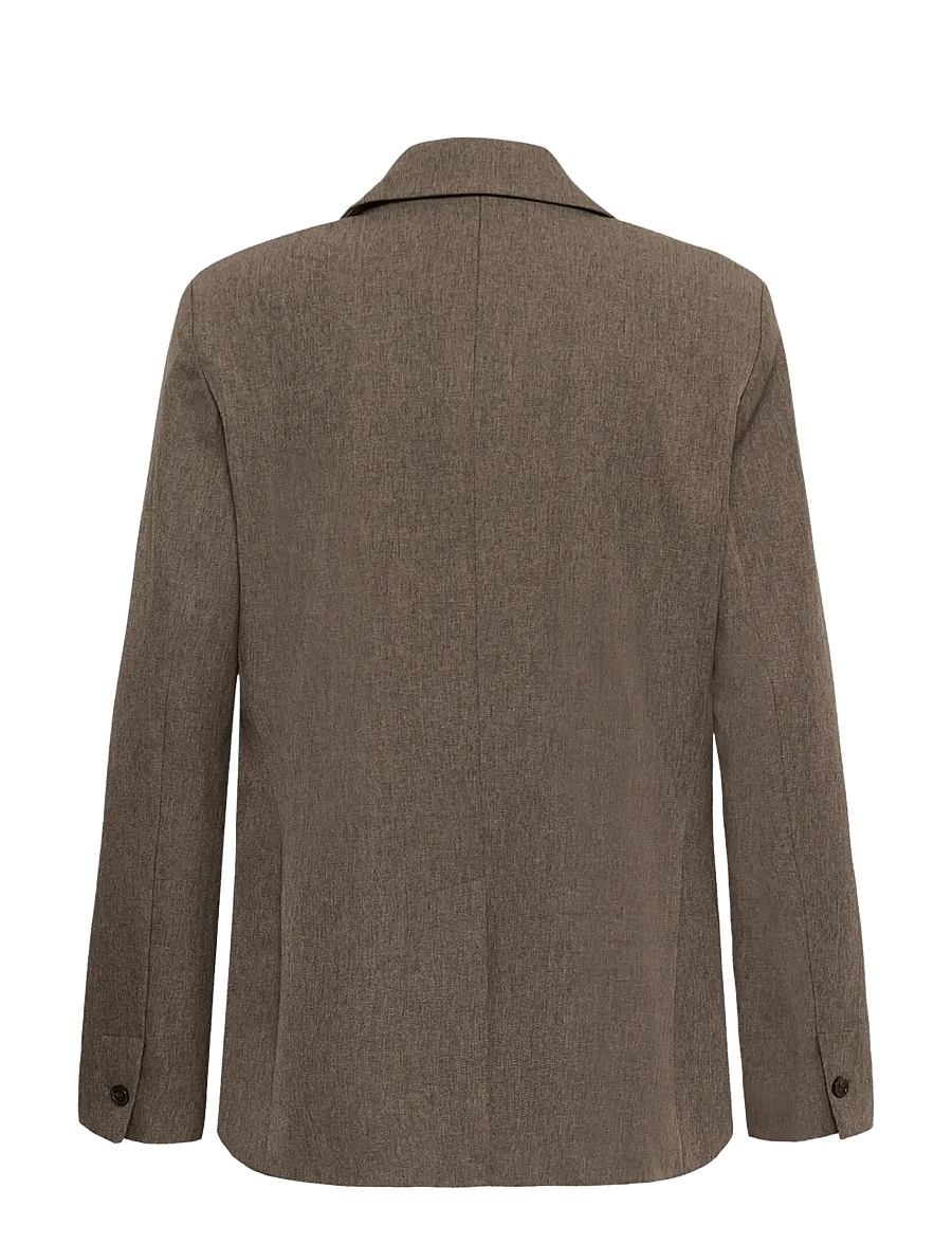 Soaked - SLLilu Corinne Short Blazer - enkeltradede blazere - walnut melange - 2