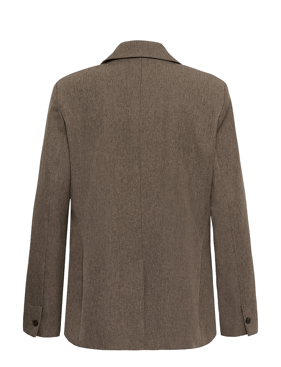 Soaked - SLLilu Corinne Short Blazer - enkeltradede blazere - walnut melange - 2