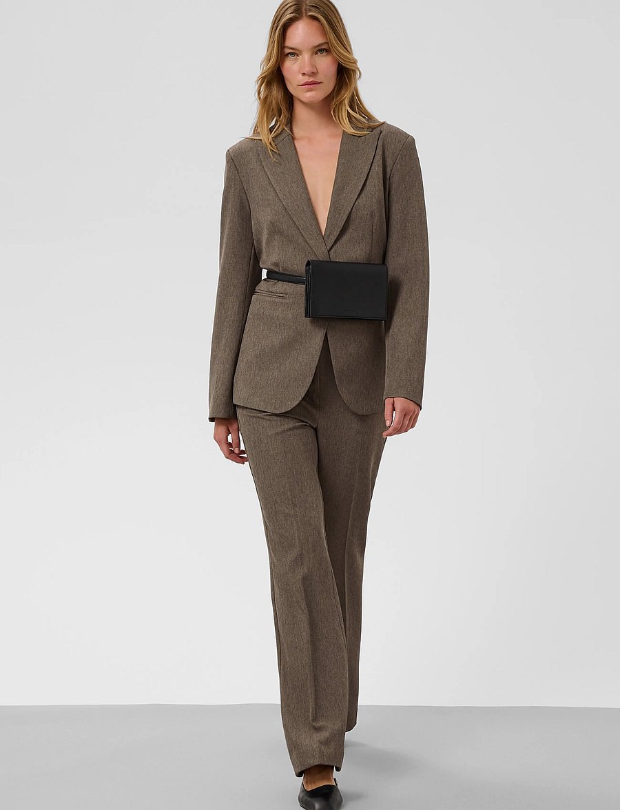 Soaked - SLLilu Corinne Short Blazer - enkeltradede blazere - walnut melange - 3