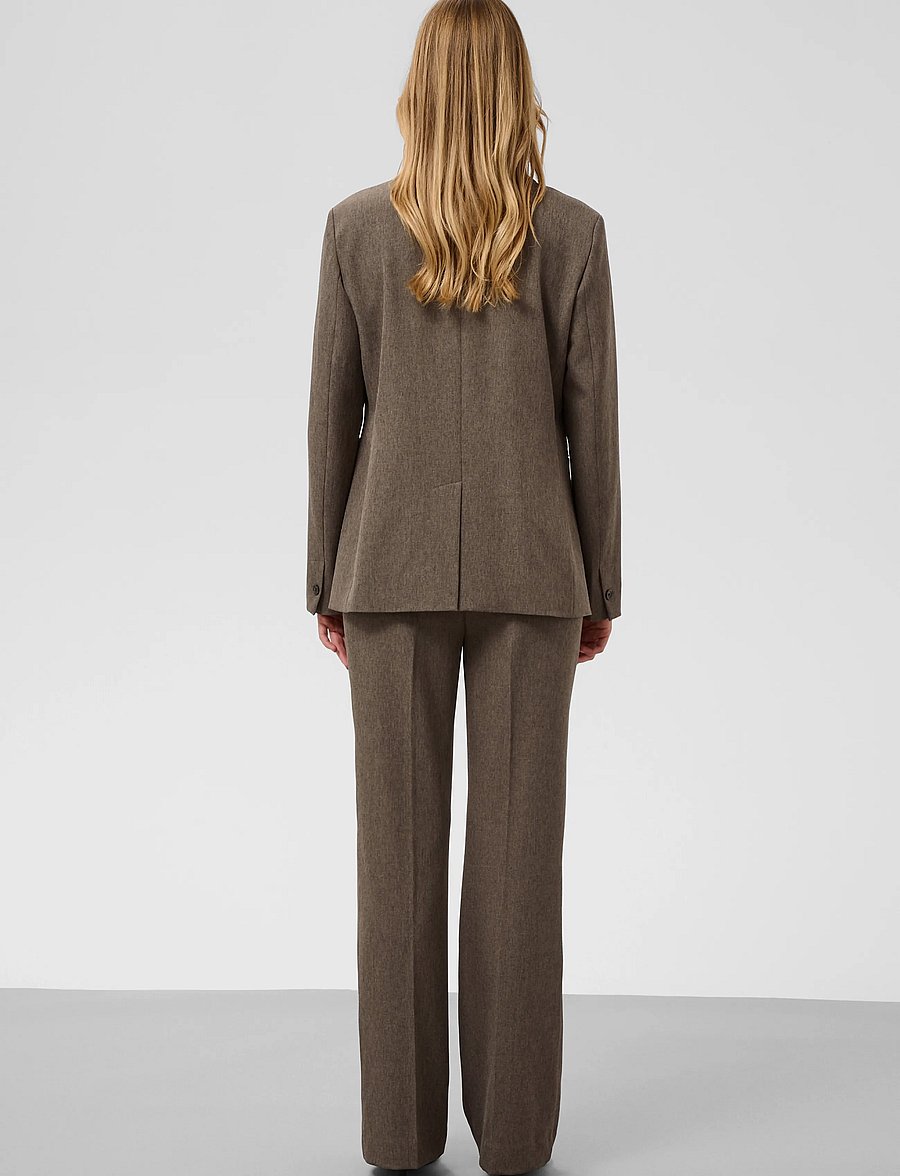Soaked - SLLilu Corinne Short Blazer - enkeltradede blazere - walnut melange - 4
