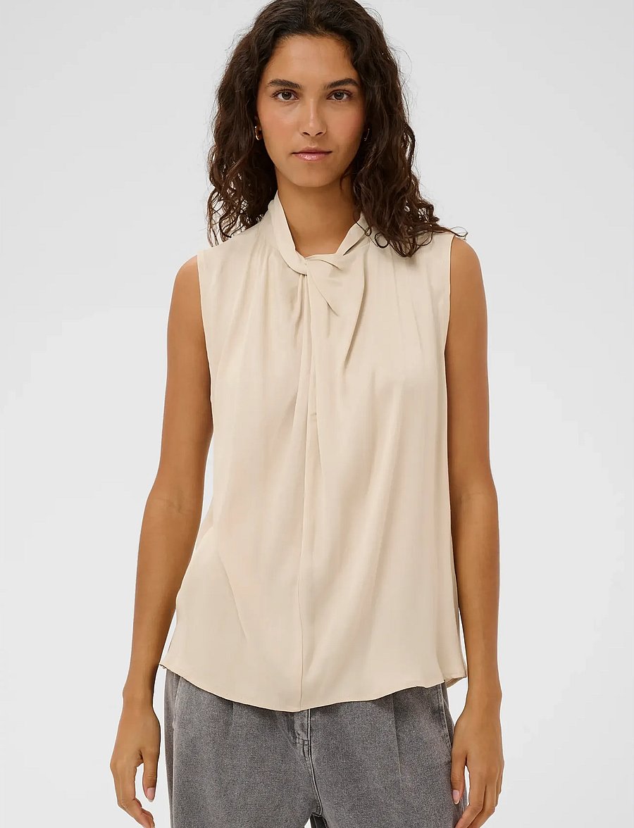 Soaked - SLNadeya Miria Top - hihattomat puserot - oatmeal - 0