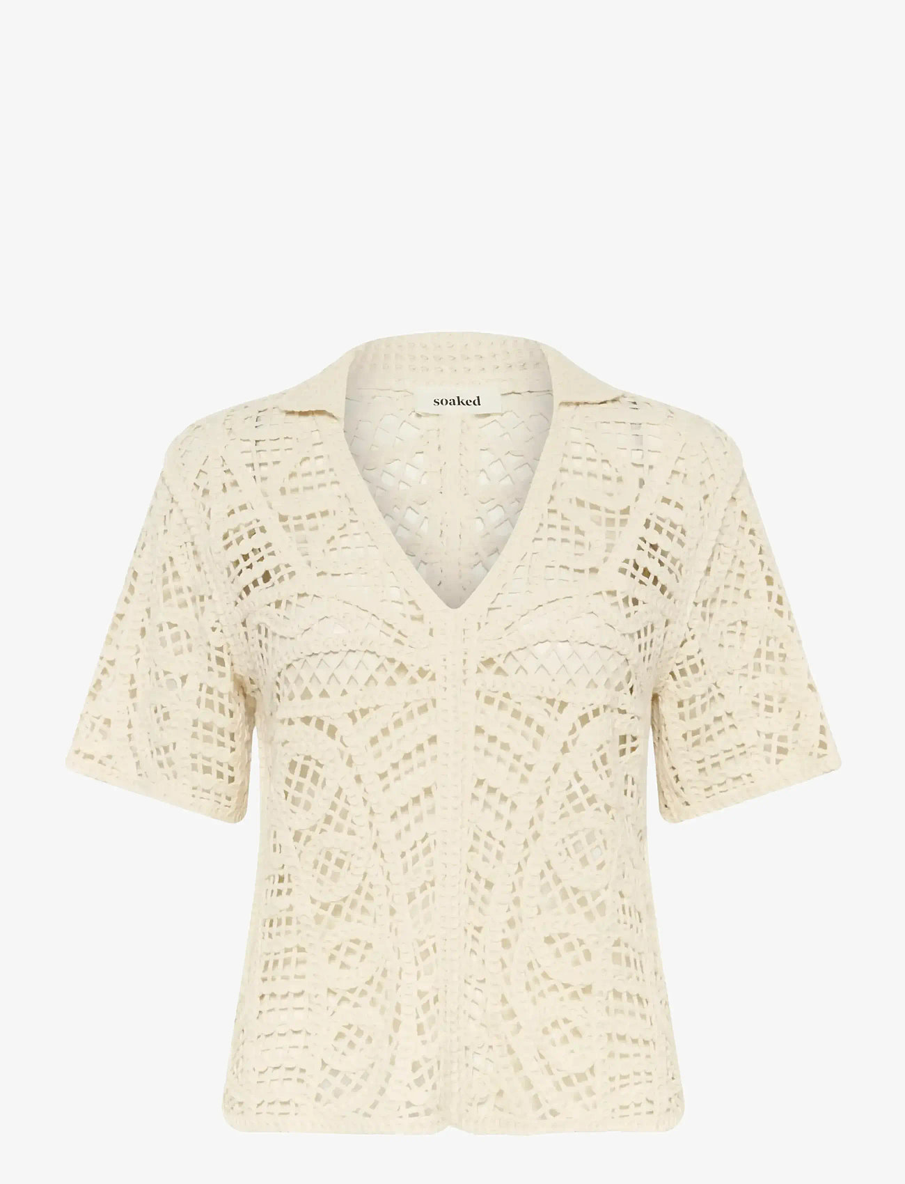 Soaked - SLAnamy Polo Blouse - kortärmade blusar - turtledove - 1