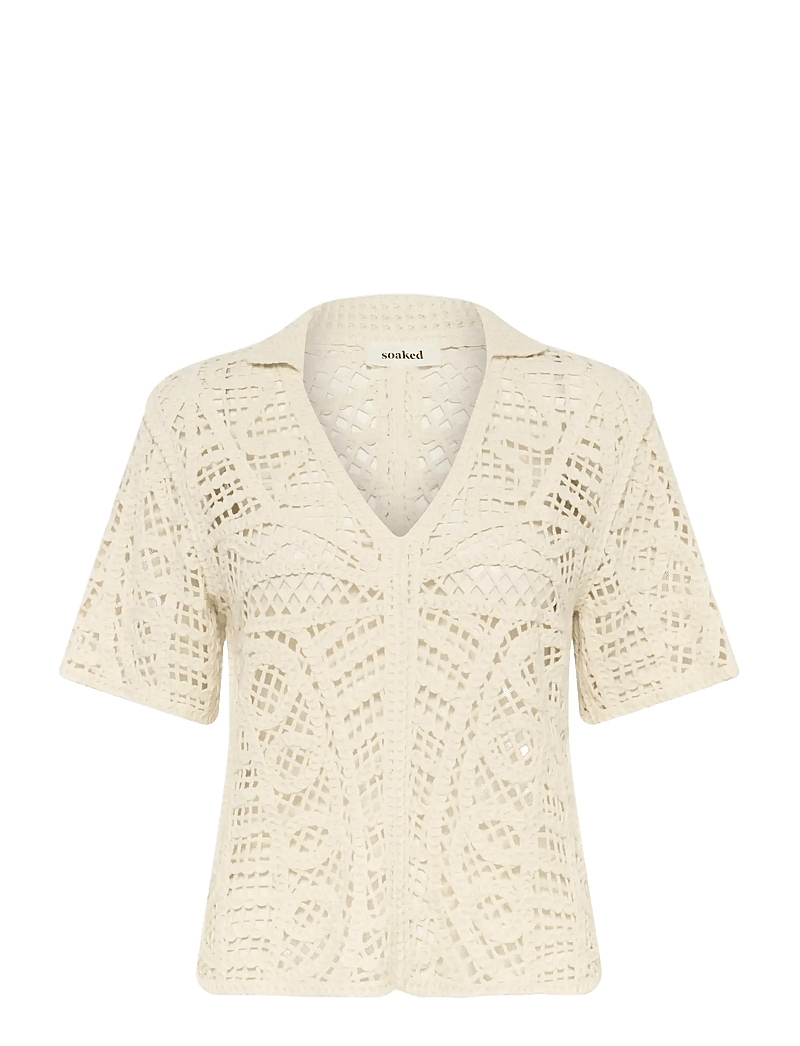 Soaked - SLAnamy Polo Blouse - kortärmade blusar - turtledove - 1