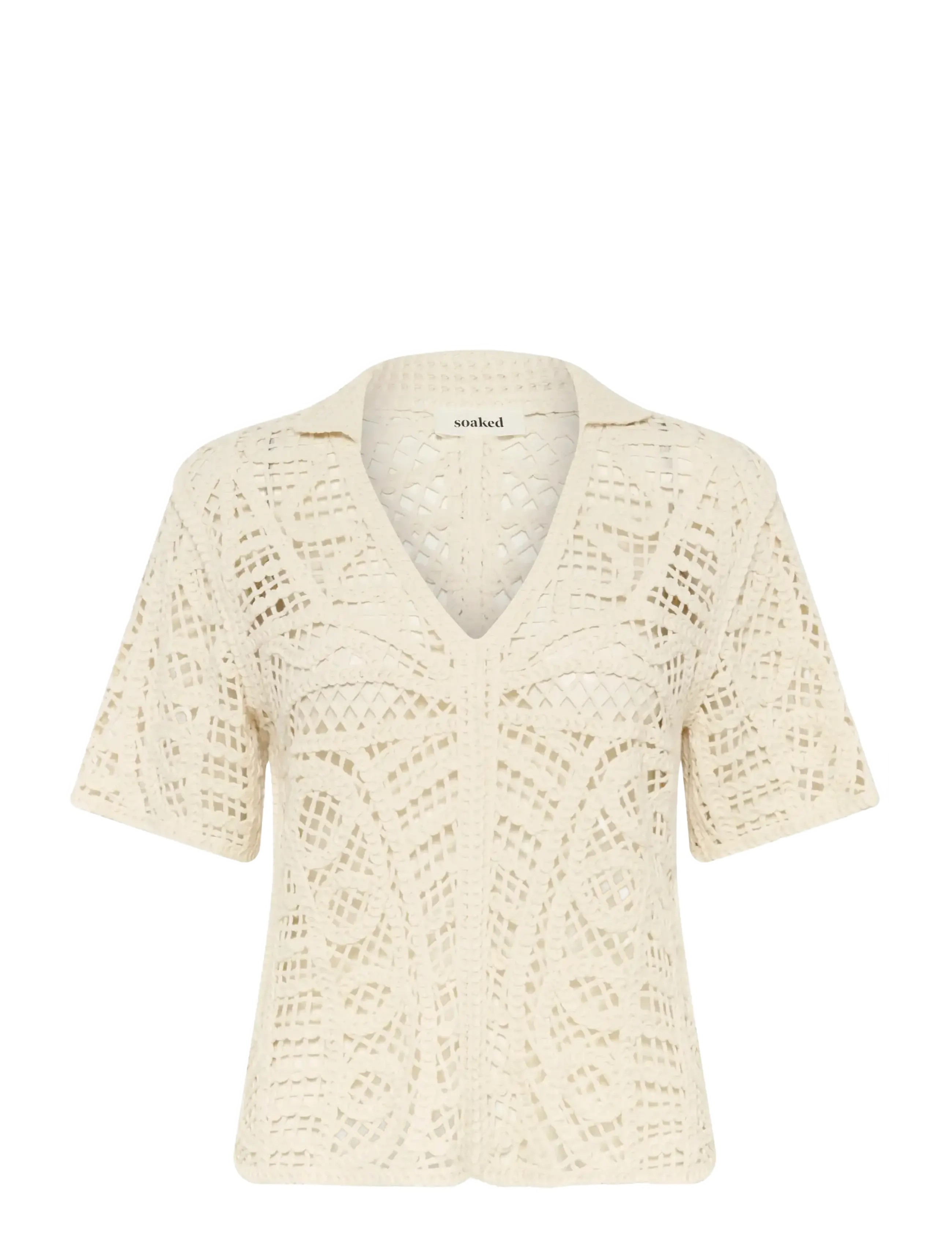Soaked SLAnamy Polo Blouse - Soaked in Luxury - TURTLEDOVE / cream