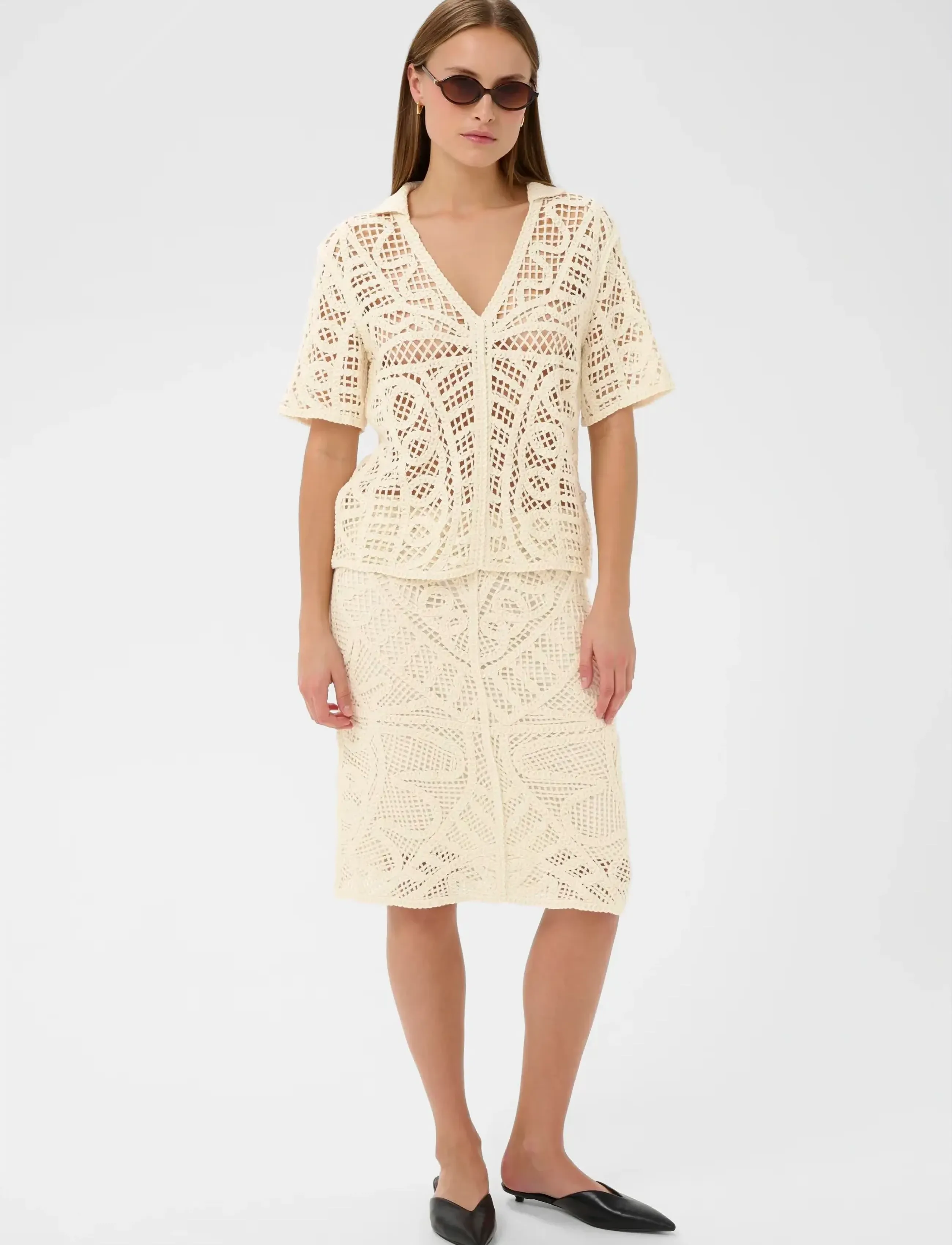 Soaked - SLAnamy Polo Blouse - kurzärmelige blusen - turtledove - 3