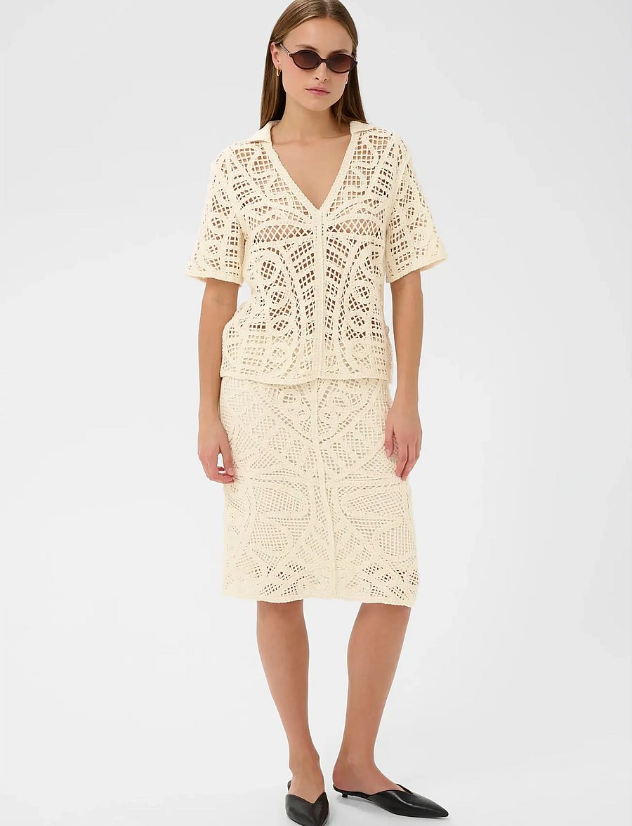 Soaked - SLAnamy Polo Blouse - kurzärmelige blusen - turtledove - 3