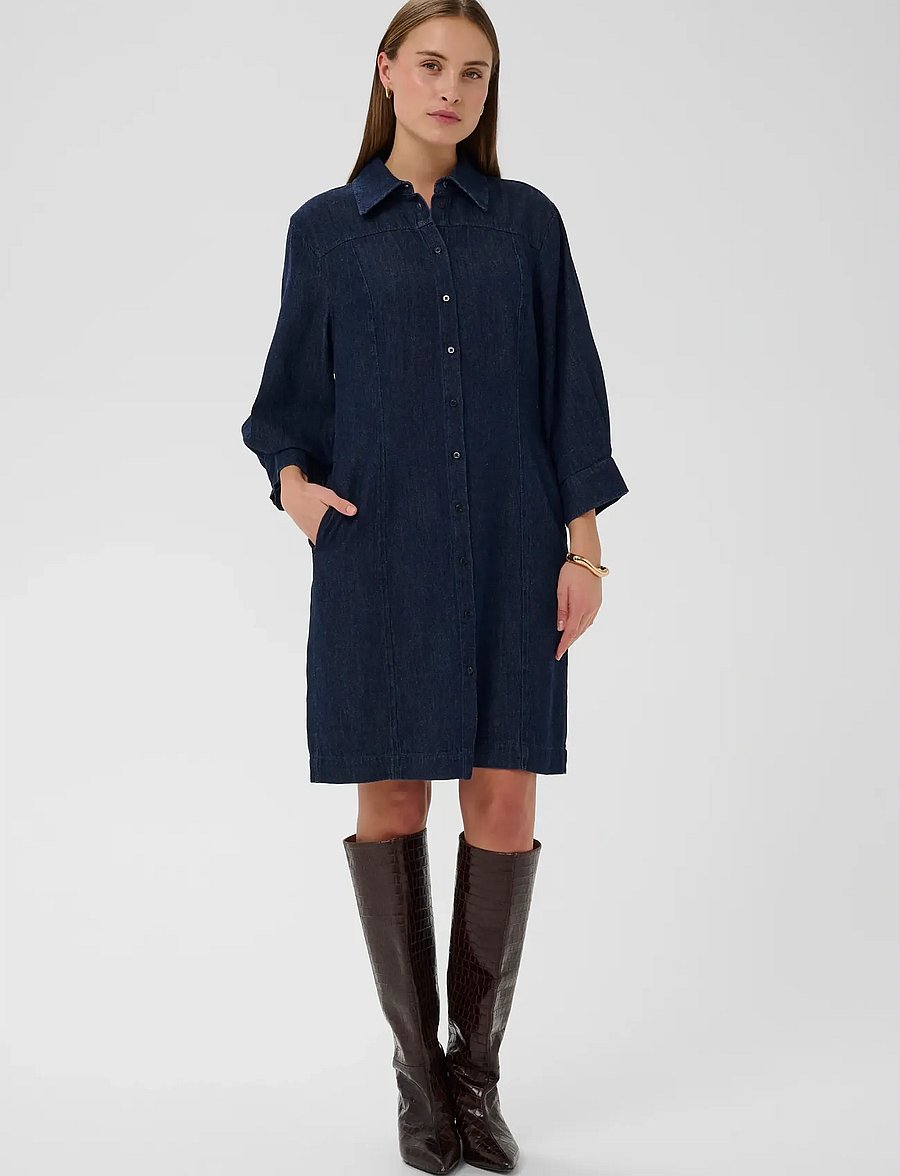 Soaked - SLChaman Short Dress - hemdkleider - dark blue denim - 0