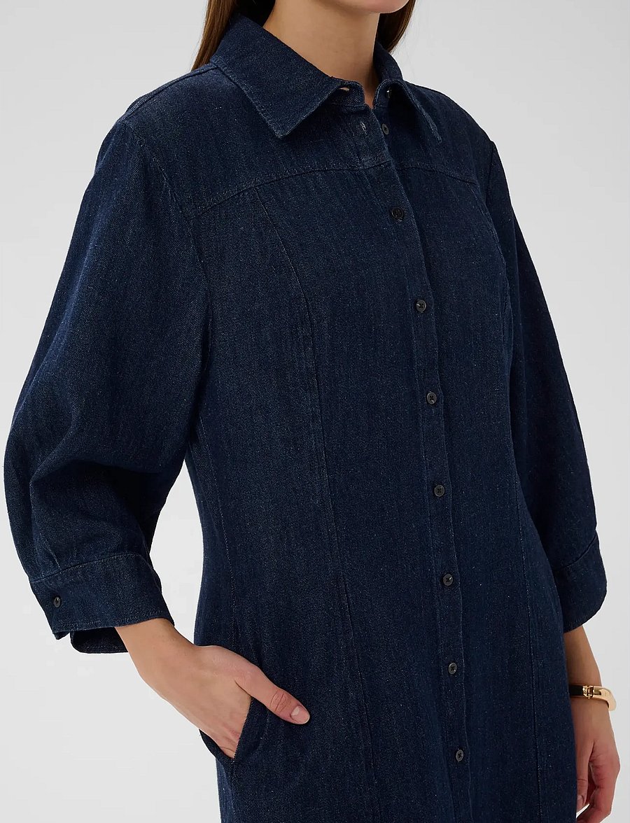 Soaked - SLChaman Short Dress - hemdkleider - dark blue denim - 4