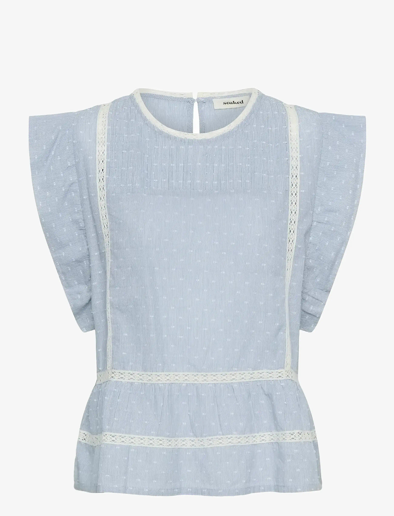 Soaked - SLAster Top - kortærmede bluser - blue dobby - 1
