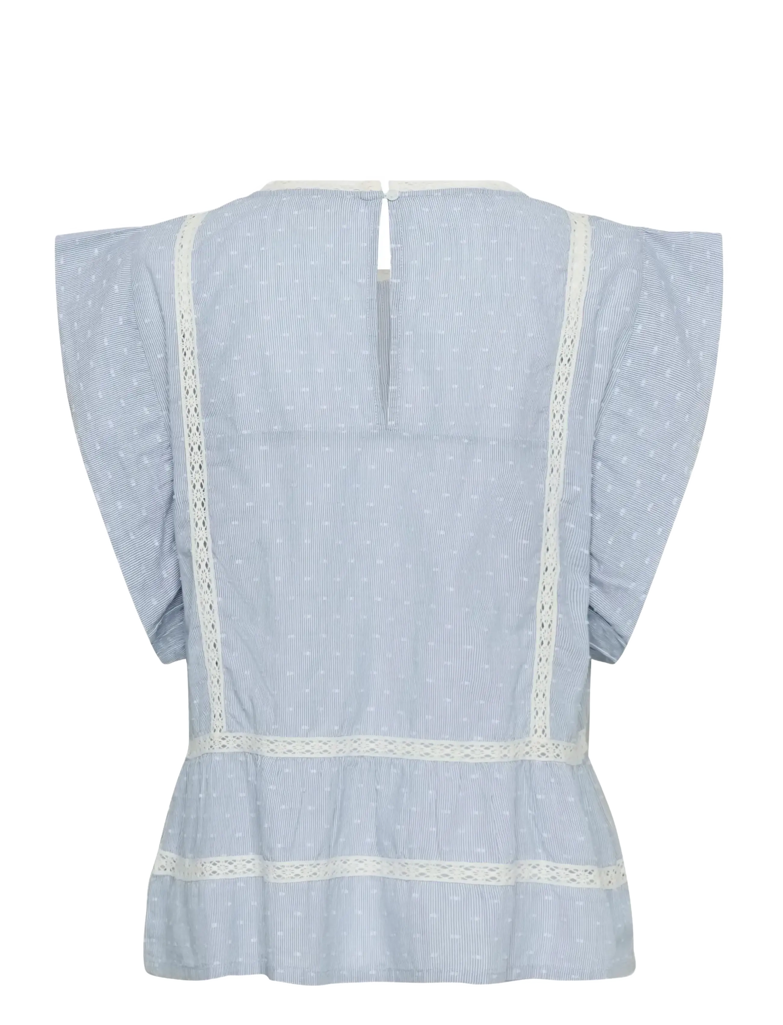 Soaked - SLAster Top - short-sleeved blouses - blue dobby - 2