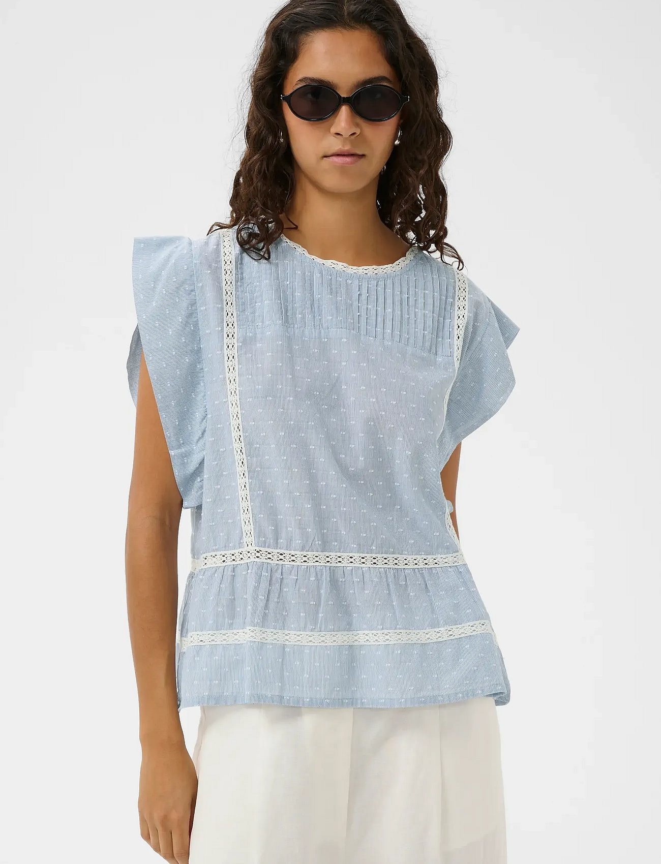 SLAster Top - BLUE DOBBY