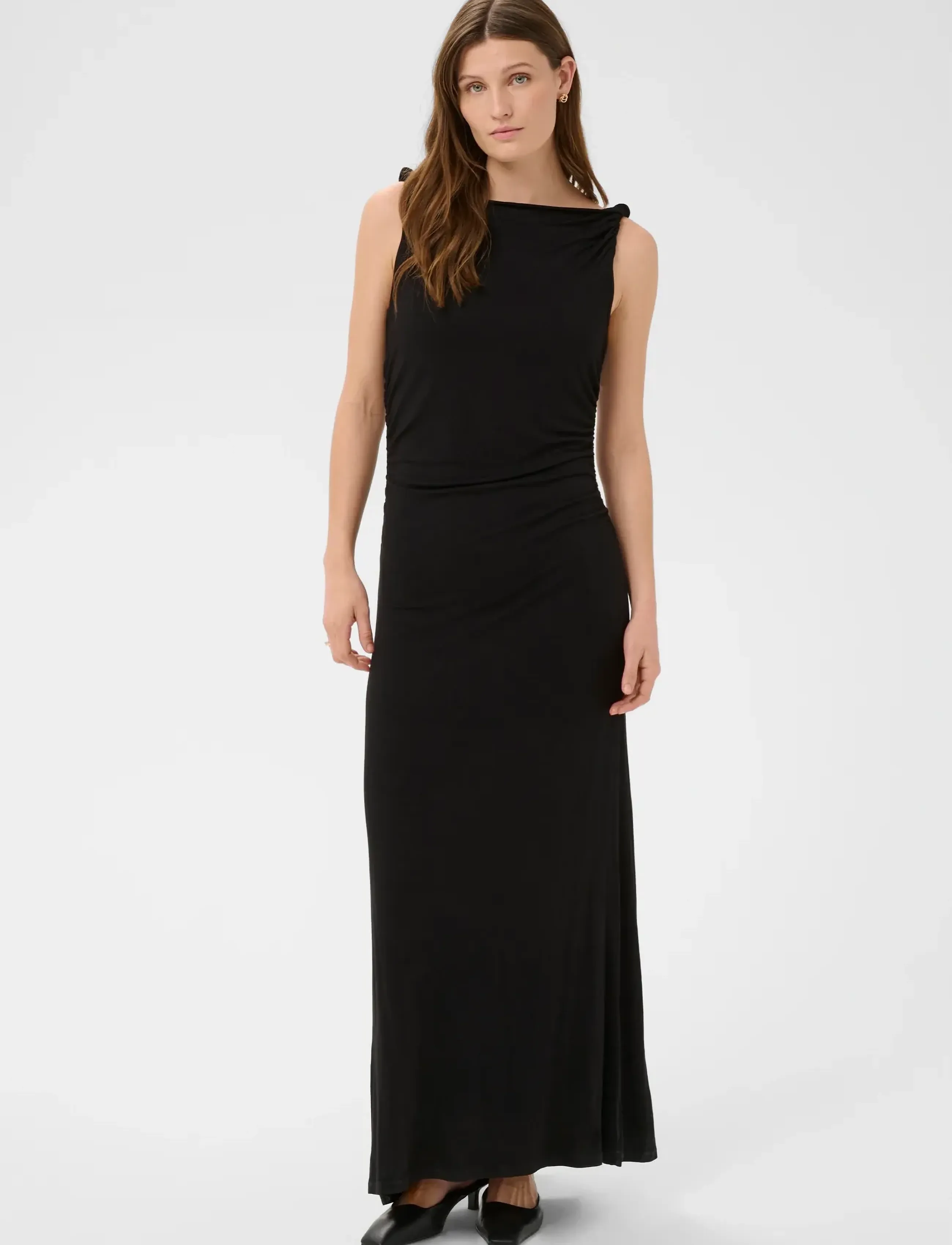 Soaked Slhanadi Long Dress, S, Black, Kjoler > Maxikjole, Dame