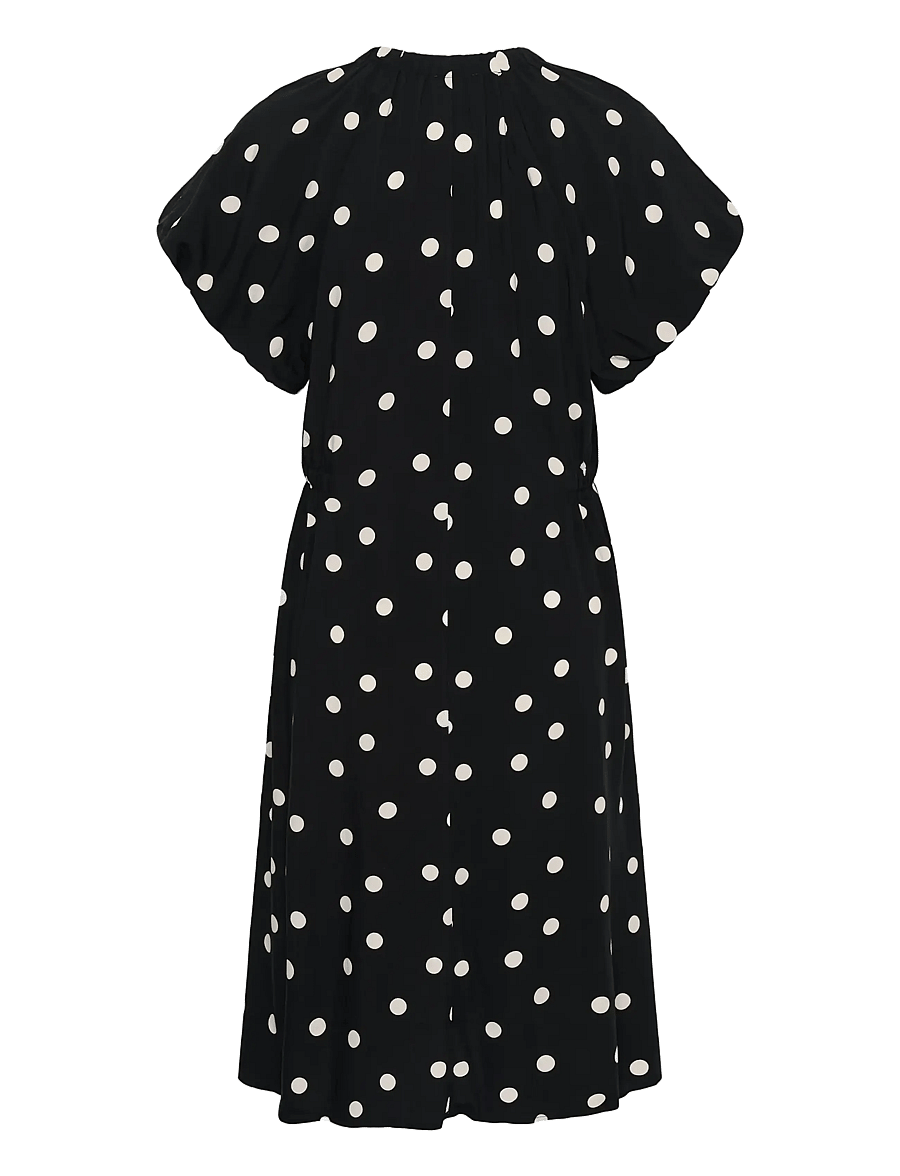 Soaked - SLArjana Balloon Dress - midikleider - black with oatmeal dot - 2