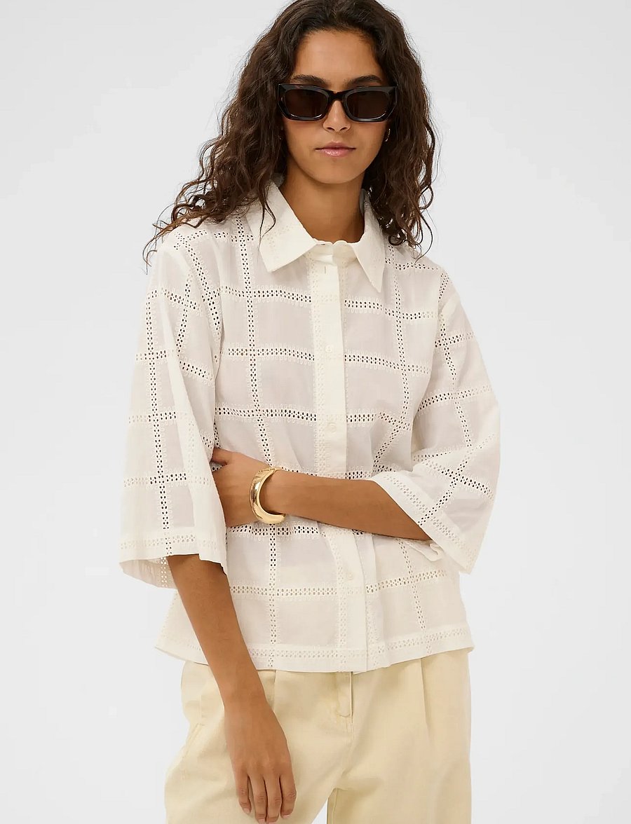 Soaked - SLCarmelita Shirt - langärmlige hemden - broken white - 0