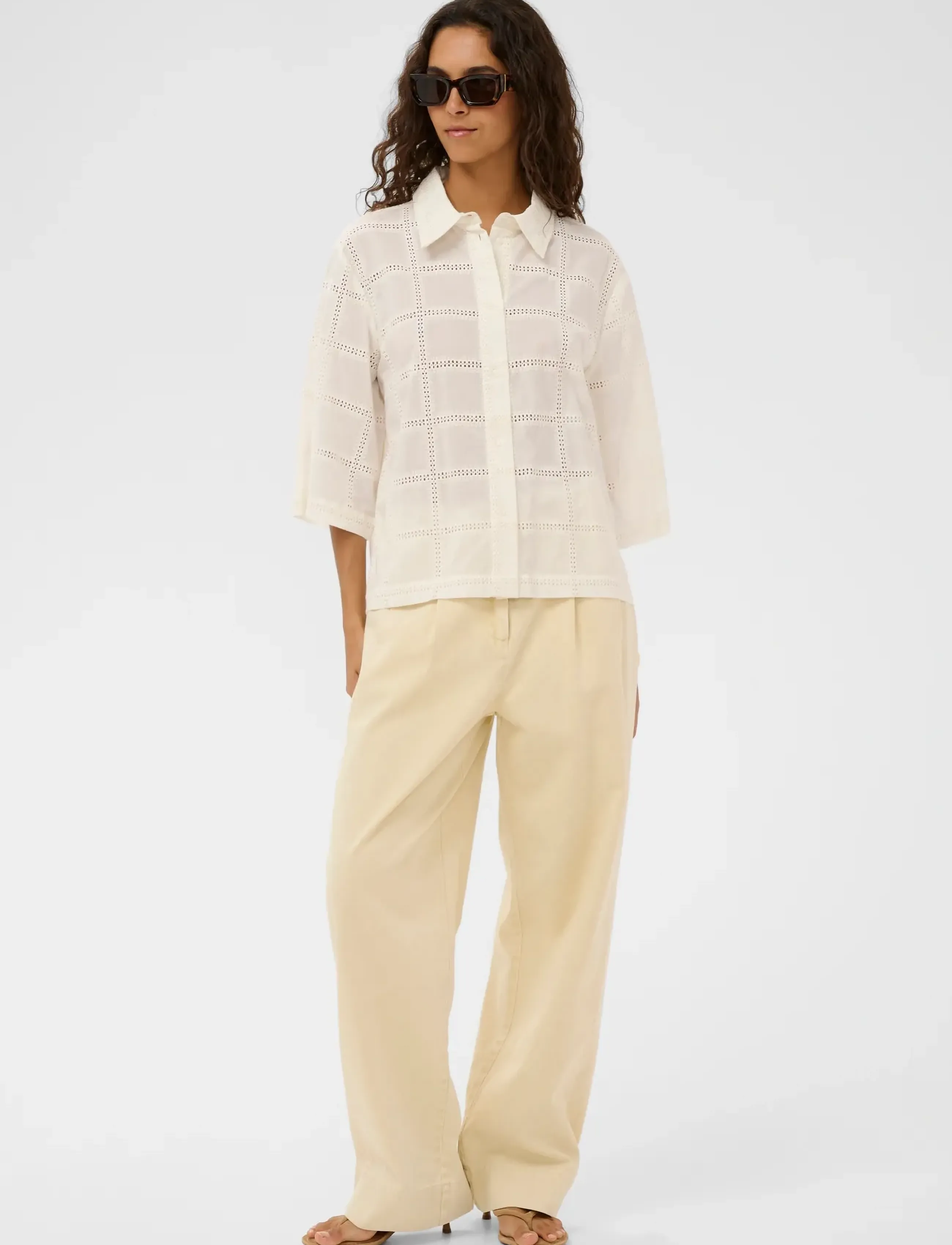 Soaked - SLCarmelita Shirt - langærmede skjorter - broken white - 3