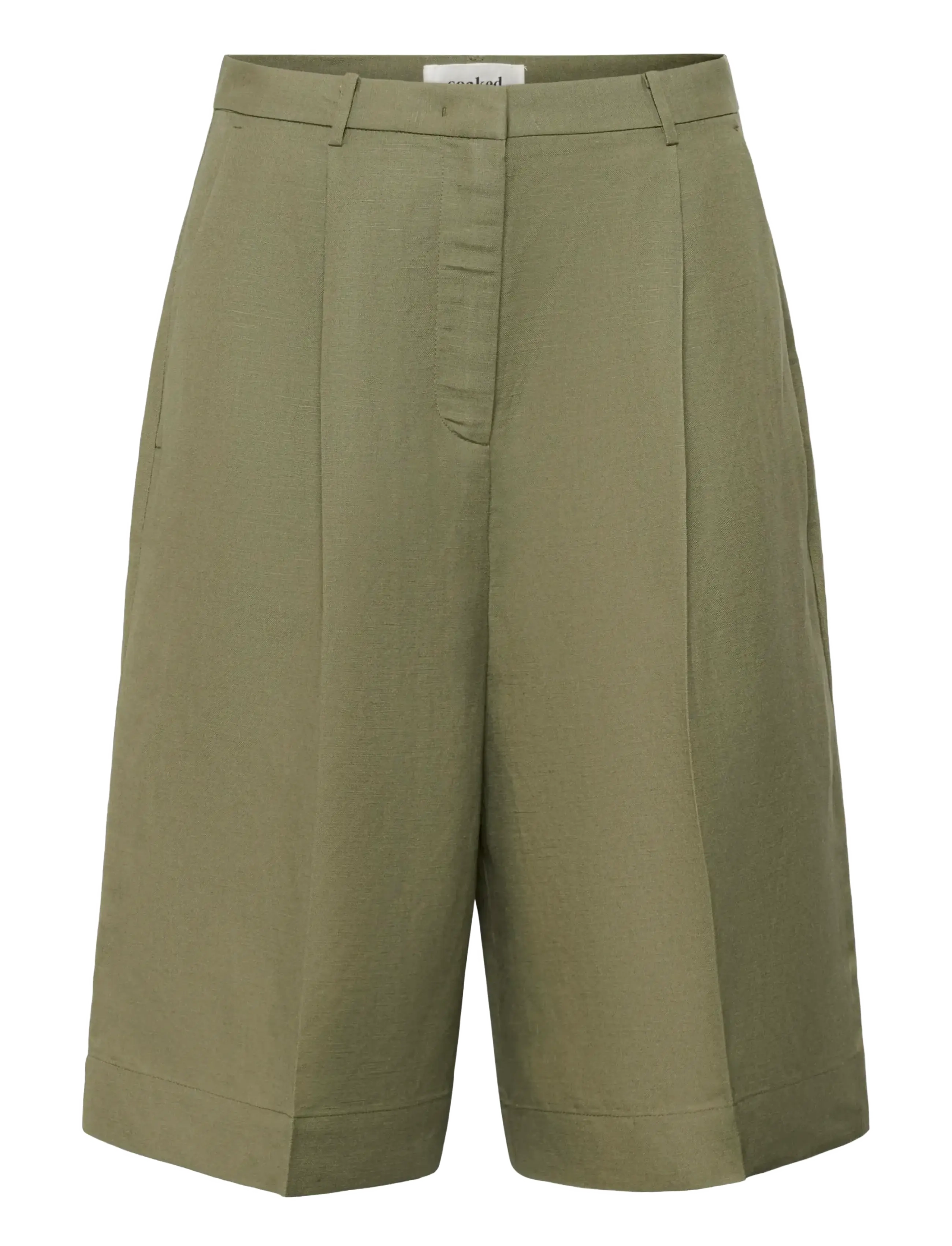 Soaked SLRagna Malika Shorts - Linen shorts - DUSKY GREEN / khaki/green
