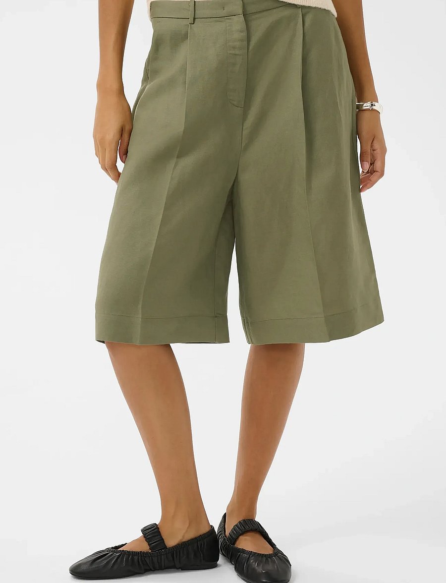 Soaked - SLRagna Malika Shorts - leinen-shorts - dusky green - 0