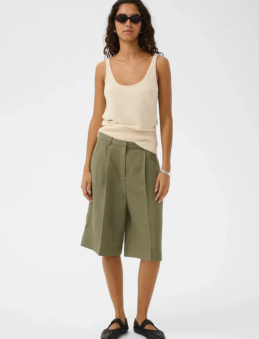 Soaked - SLRagna Malika Shorts - leinen-shorts - dusky green - 3