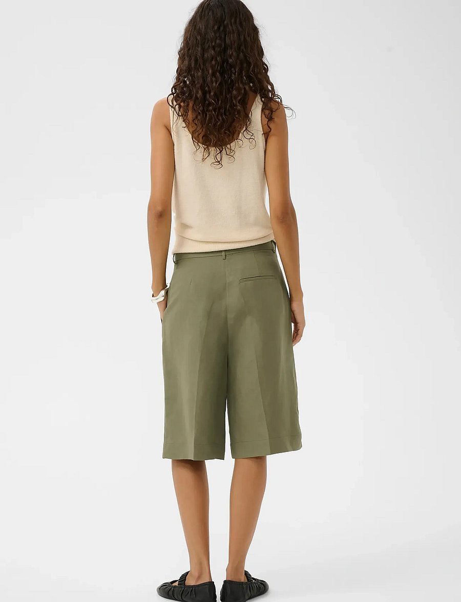 Soaked - SLRagna Malika Shorts - leinen-shorts - dusky green - 4