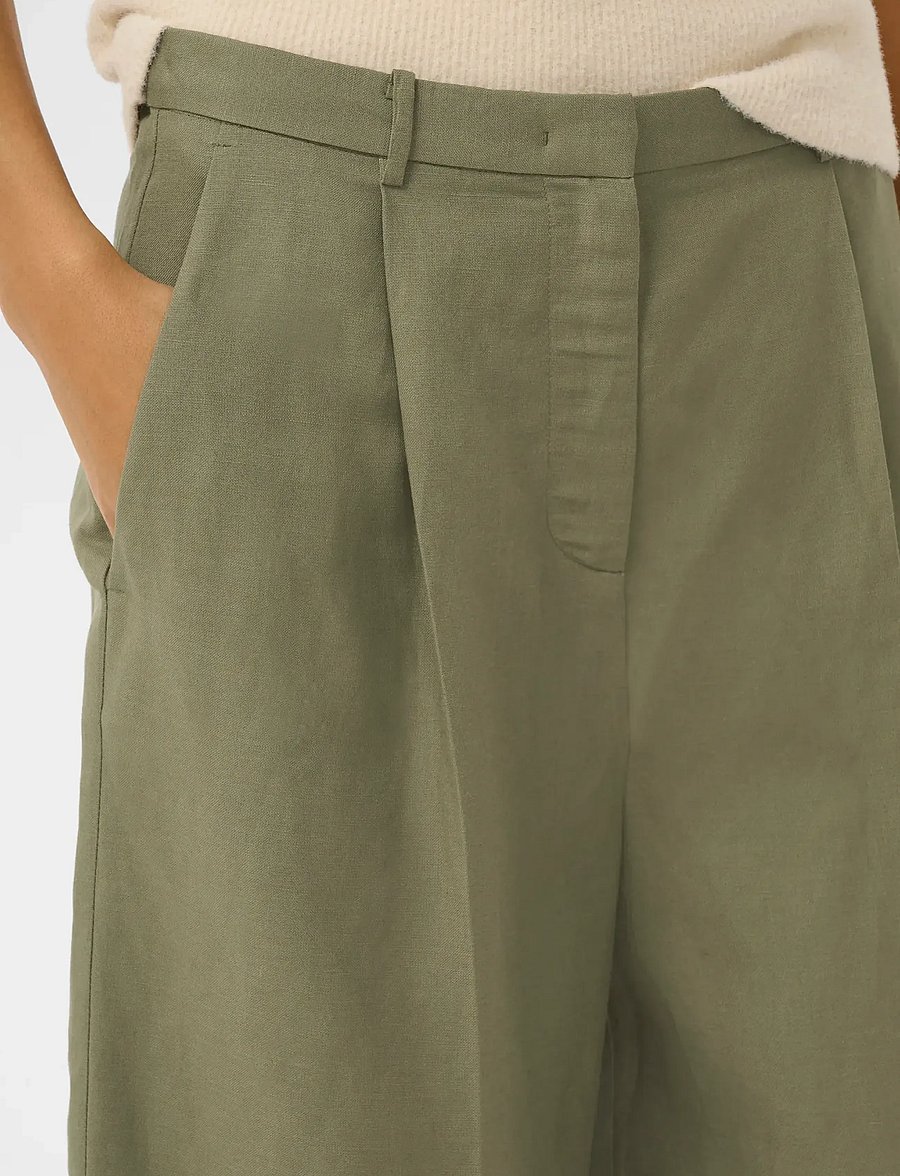 Soaked - SLRagna Malika Shorts - leinen-shorts - dusky green - 5
