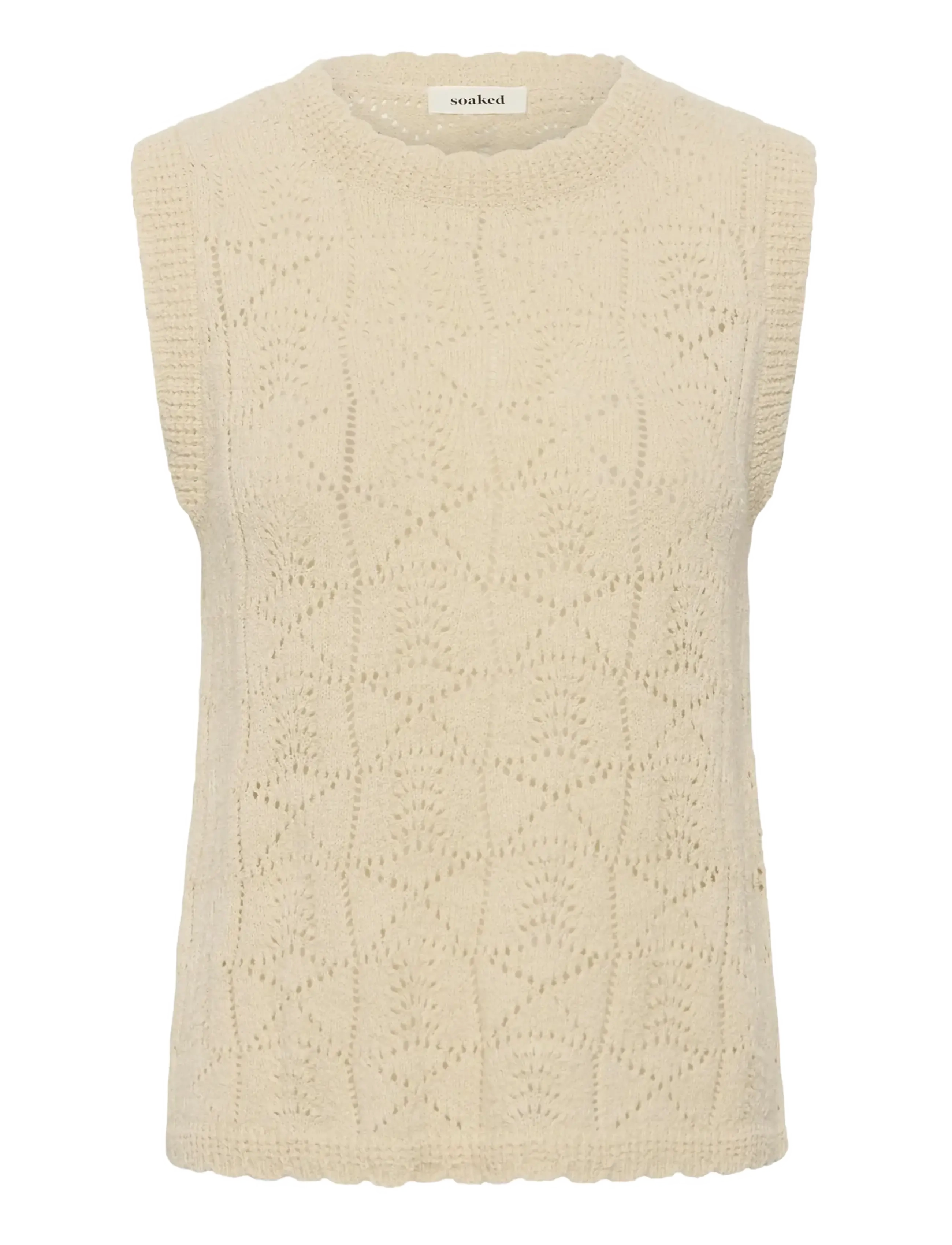 Soaked SLFlores Top - Prjónavesti - TURTLEDOVE / cream