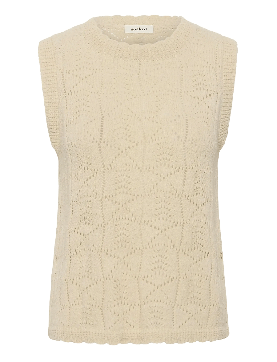 Soaked - SLFlores Top - strikkevester - turtledove - 1