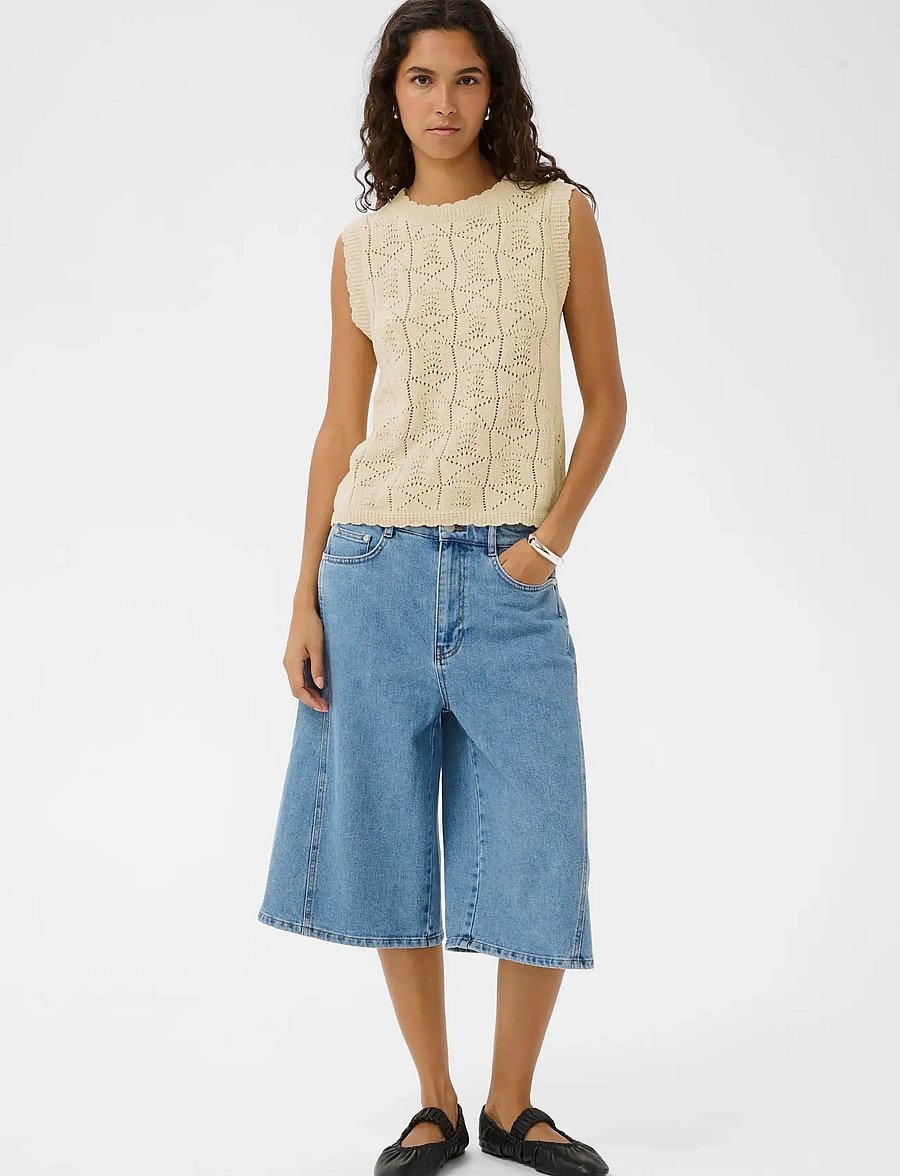Soaked - SLFlores Top - strikkevester - turtledove - 3