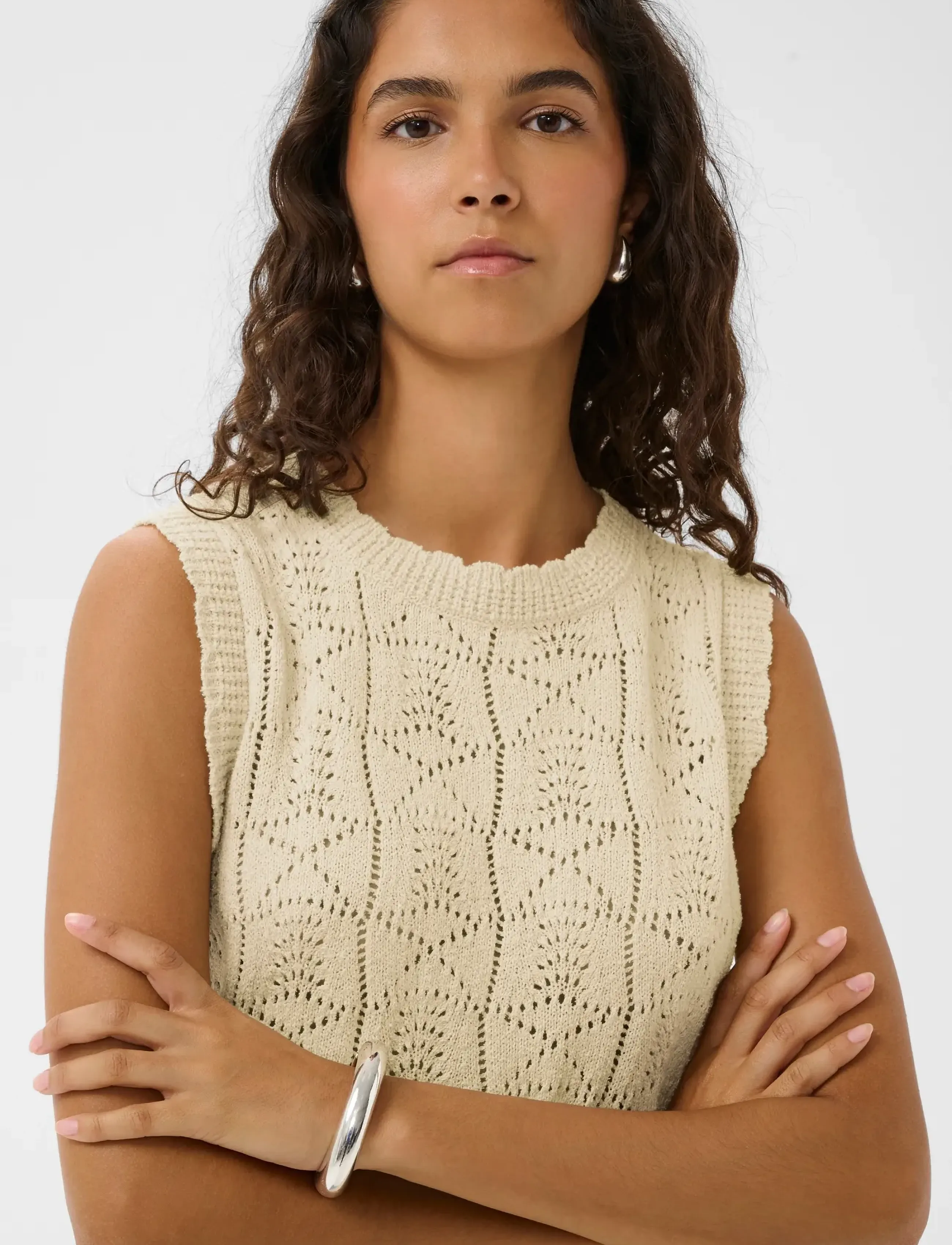 Soaked - SLFlores Top - kootud vestid - turtledove - 5
