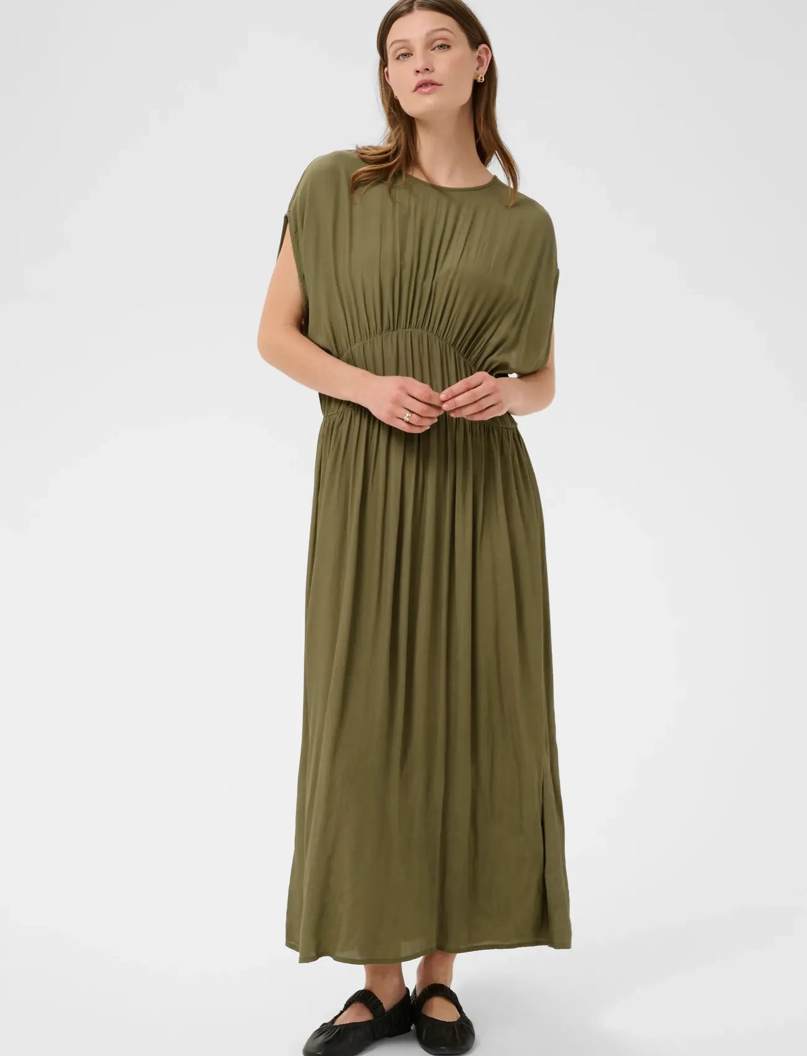 Soaked SLKleio Dress - Soaked in Luxury - DUSKY GREEN / khaki/green