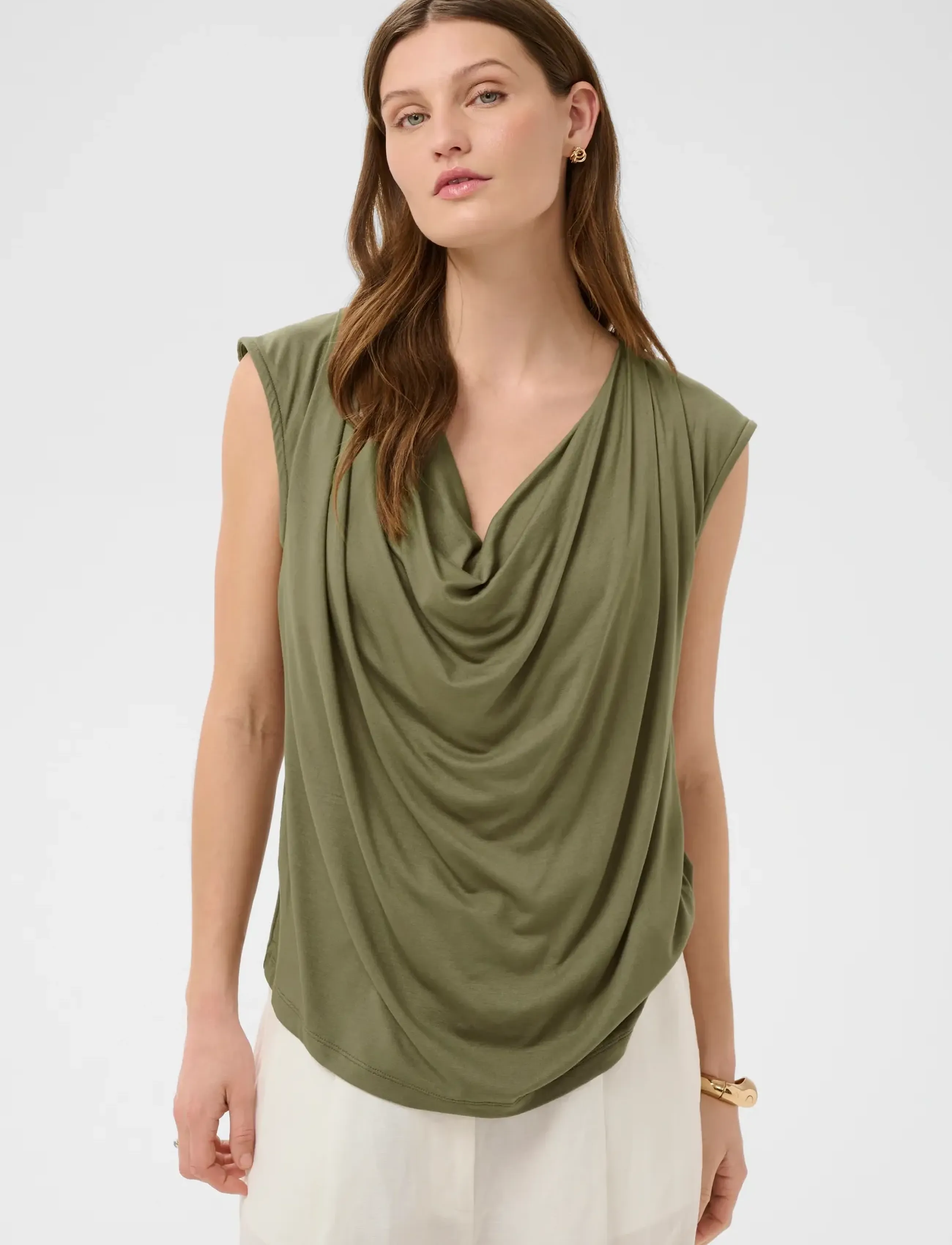 Soaked SLHanadi Waterfall Top - Soaked in Luxury - DUSKY GREEN / khaki/green
