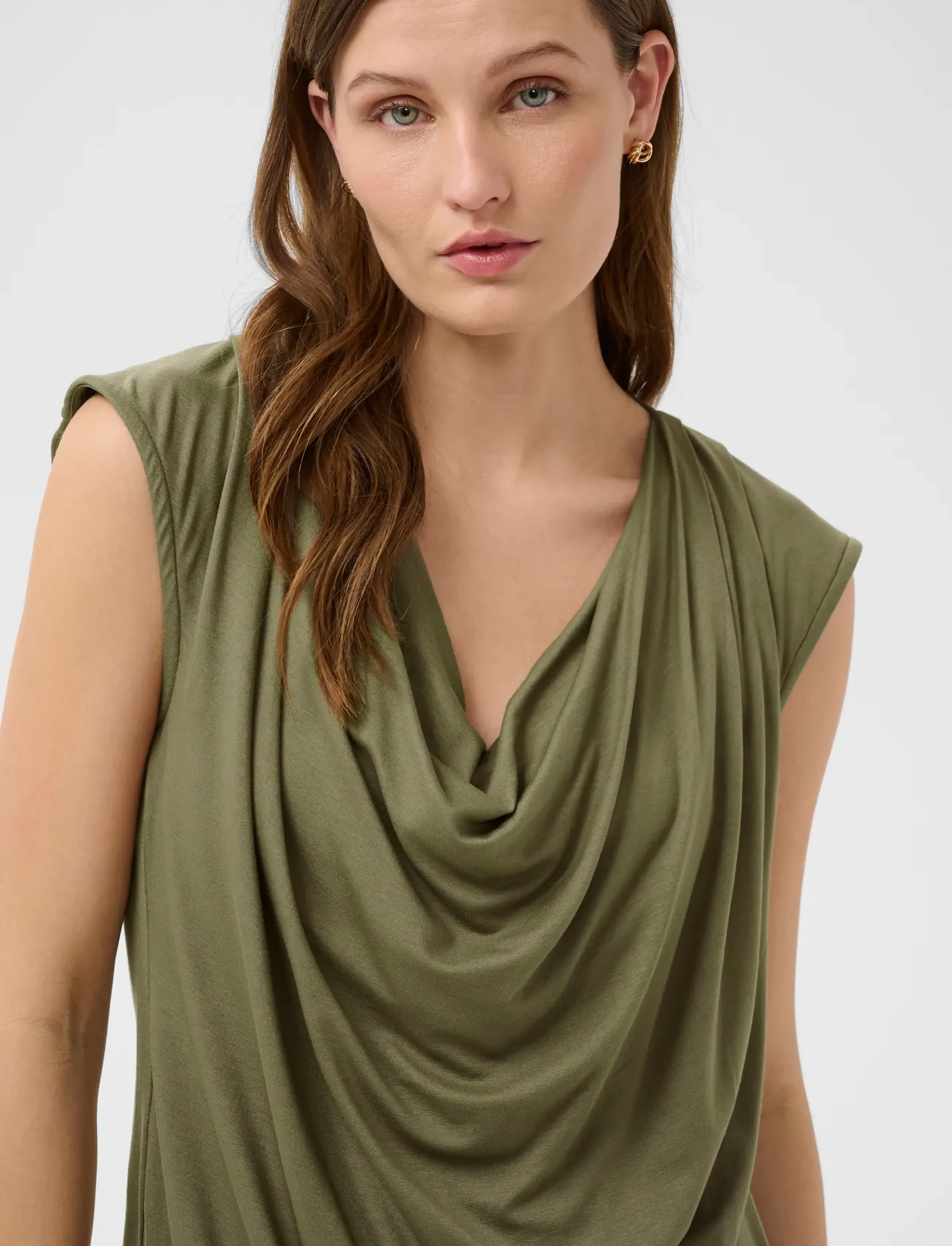 Soaked - SLHanadi Waterfall Top - sleeveless tops - dusky green - 5