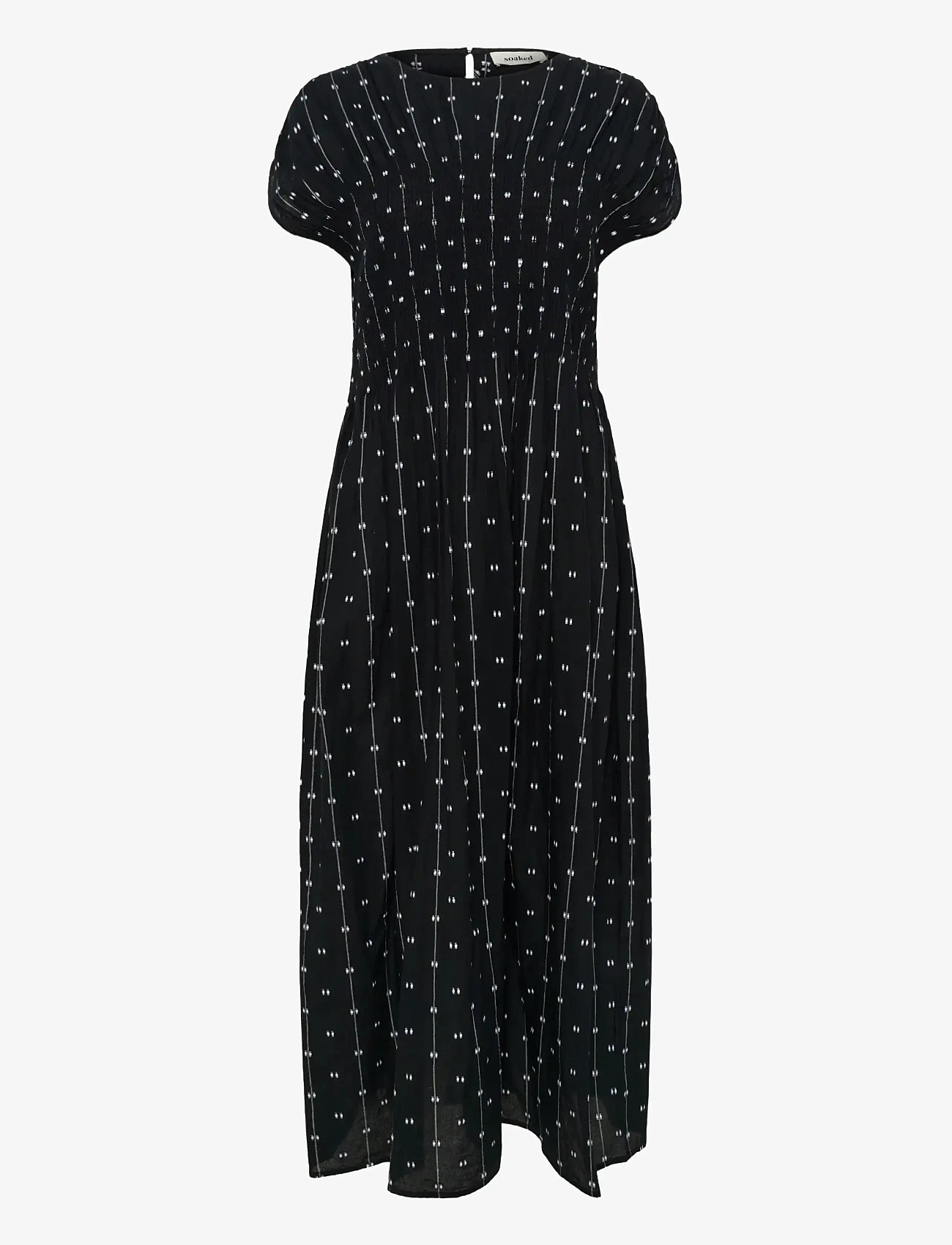Soaked in Luxury - SLAmelie Dress - midikleidid - black w white dobby - 1