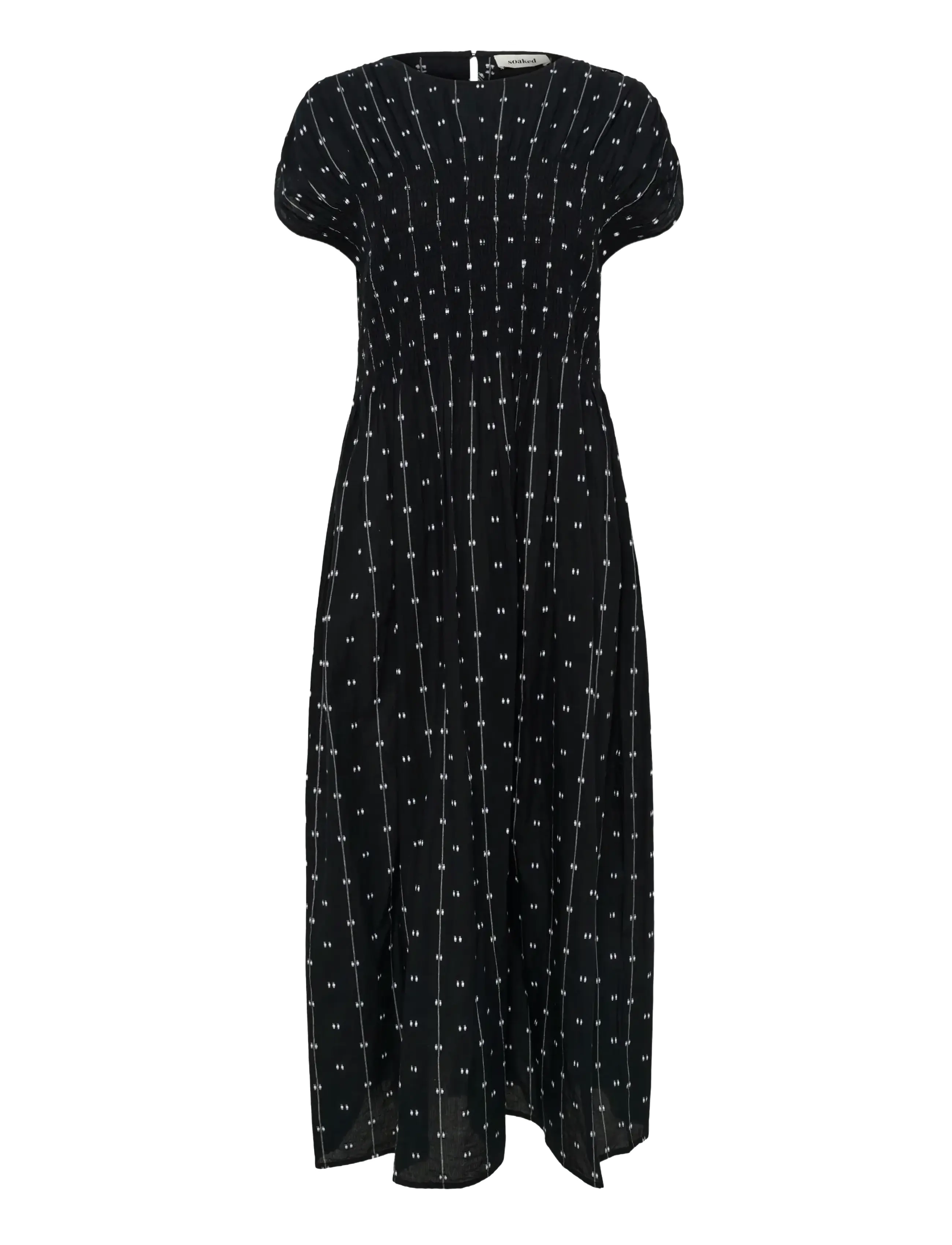 Soaked SLAmelie Dress - Soaked in Luxury - BLACK W WHITE DOBBY / black