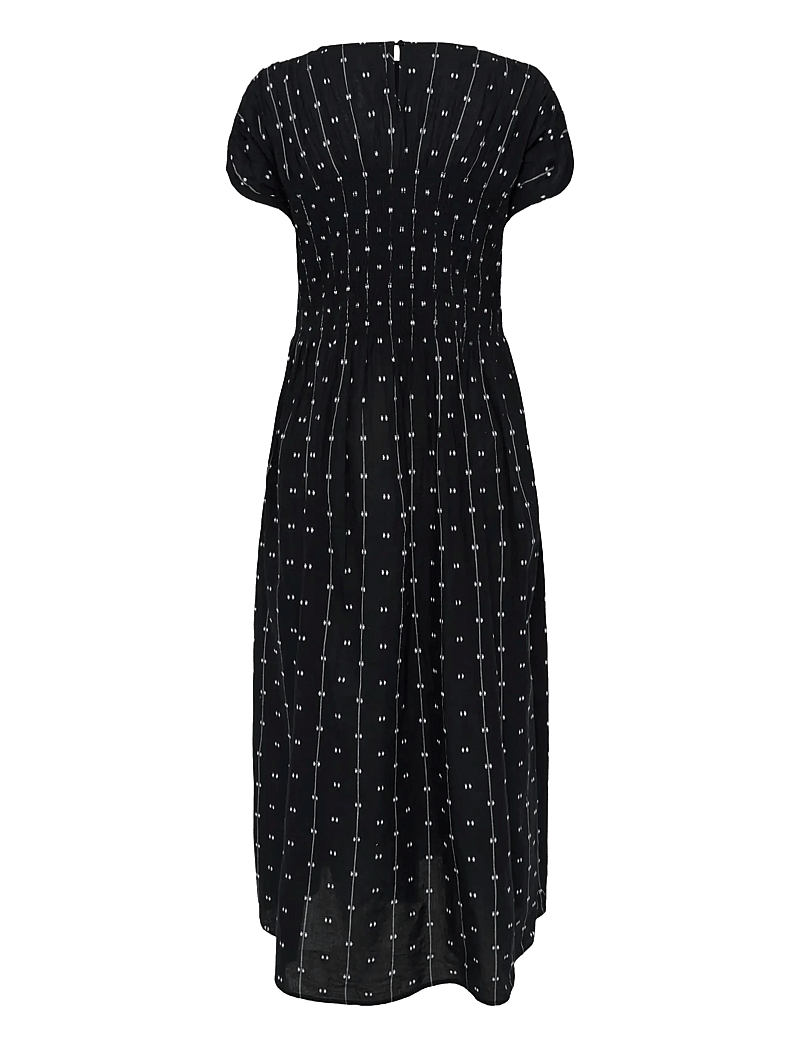 Soaked in Luxury - SLAmelie Dress - midikleidid - black w white dobby - 2