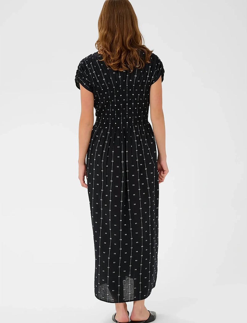 Soaked in Luxury - SLAmelie Dress - midikleidid - black w white dobby - 3