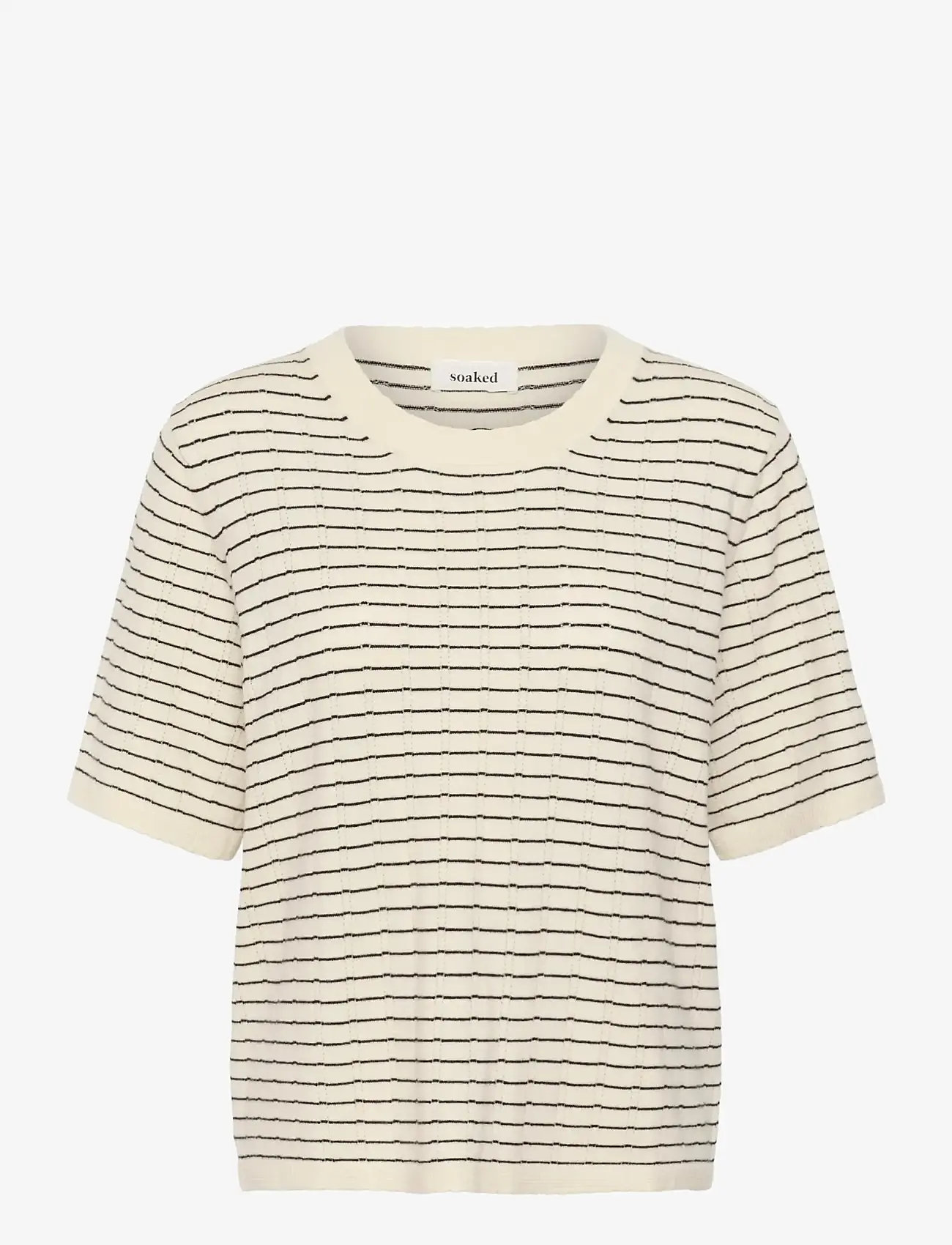 Soaked - SLSpina Pullover SS - gebreide truien - turtledove w black stripe - 1