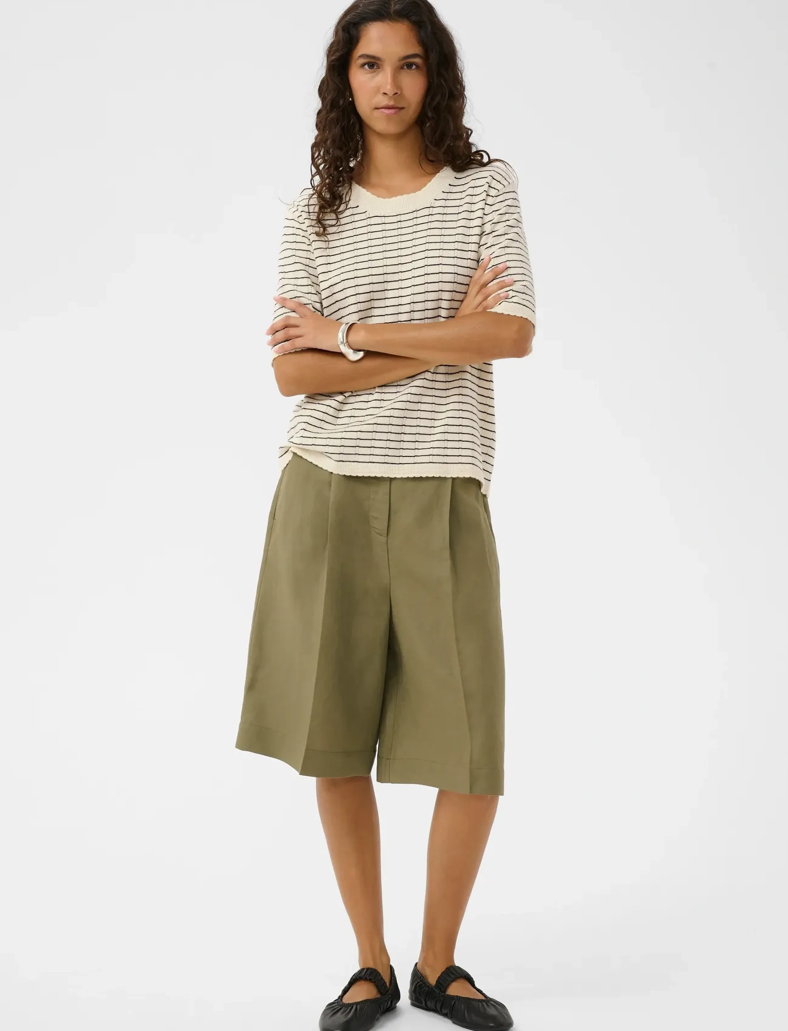 Soaked - SLSpina Pullover SS - pullover - turtledove w black stripe - 3