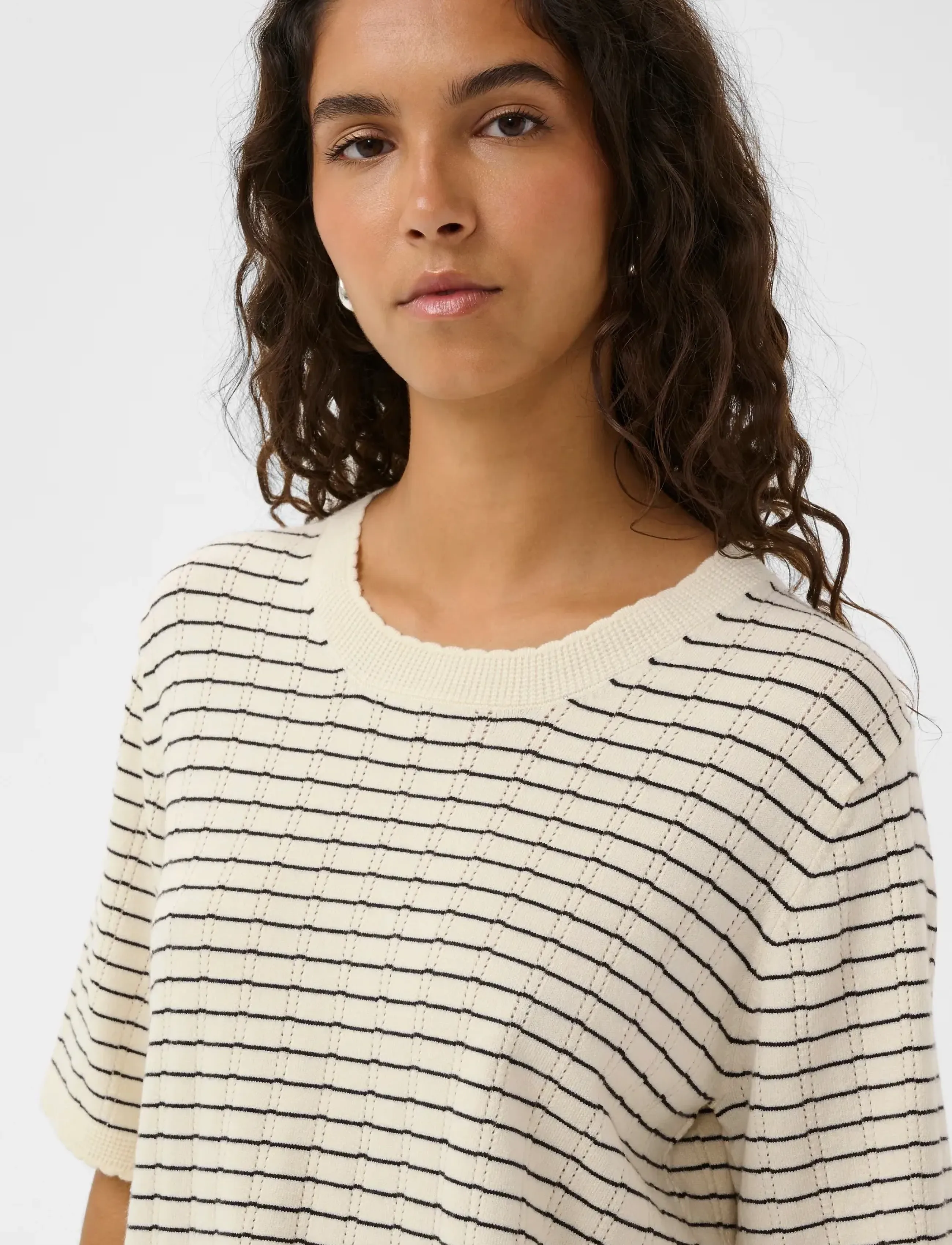 Soaked - SLSpina Pullover SS - pullover - turtledove w black stripe - 5